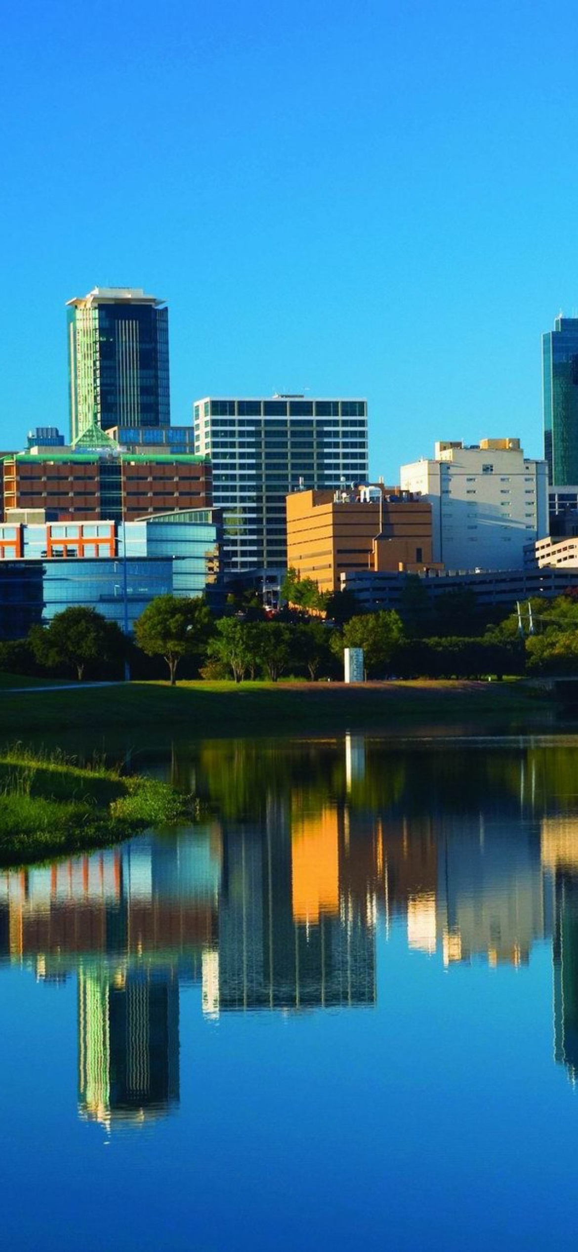 Fort Worth skyscrapers, Texas cityscape, Urban wallpapers, iPhone wallpaper, 1170x2540 HD Phone
