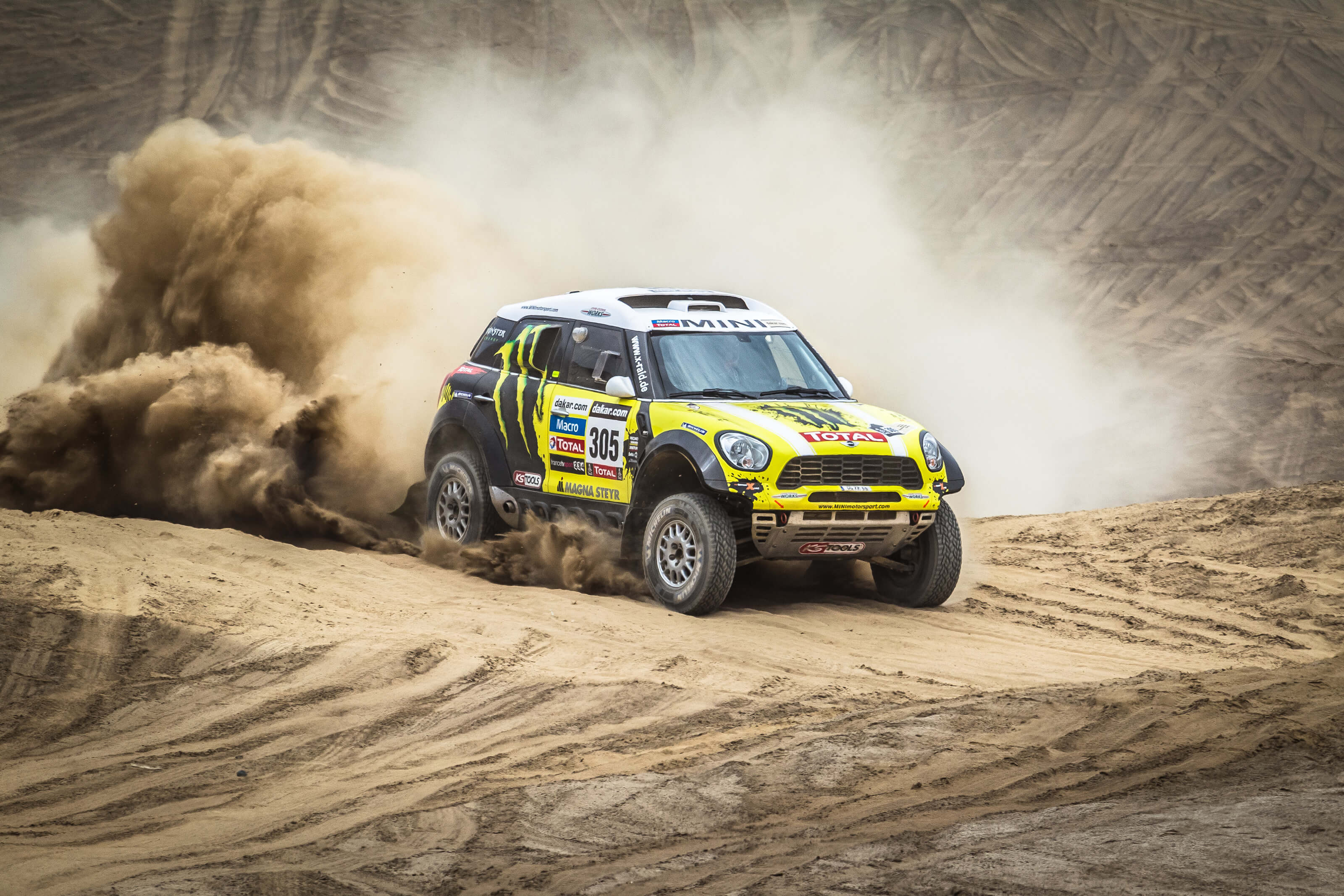 Rally Raid: Dakar Rally Race, X-Raid Team, German Crew Based In Trebur, Mini All4 Racing Car, Magna Steyr Automobile Company. 3200x2140 HD Wallpaper.