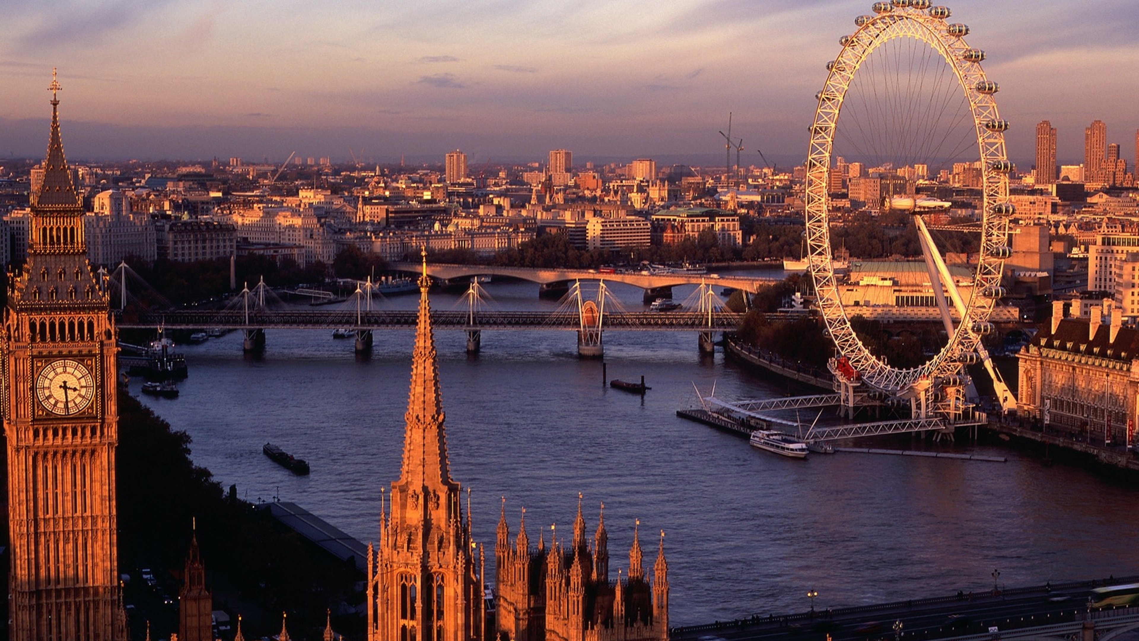The River Thames, Iconic London landmark, Urban scenery, Historical bridges, 3840x2160 4K Desktop