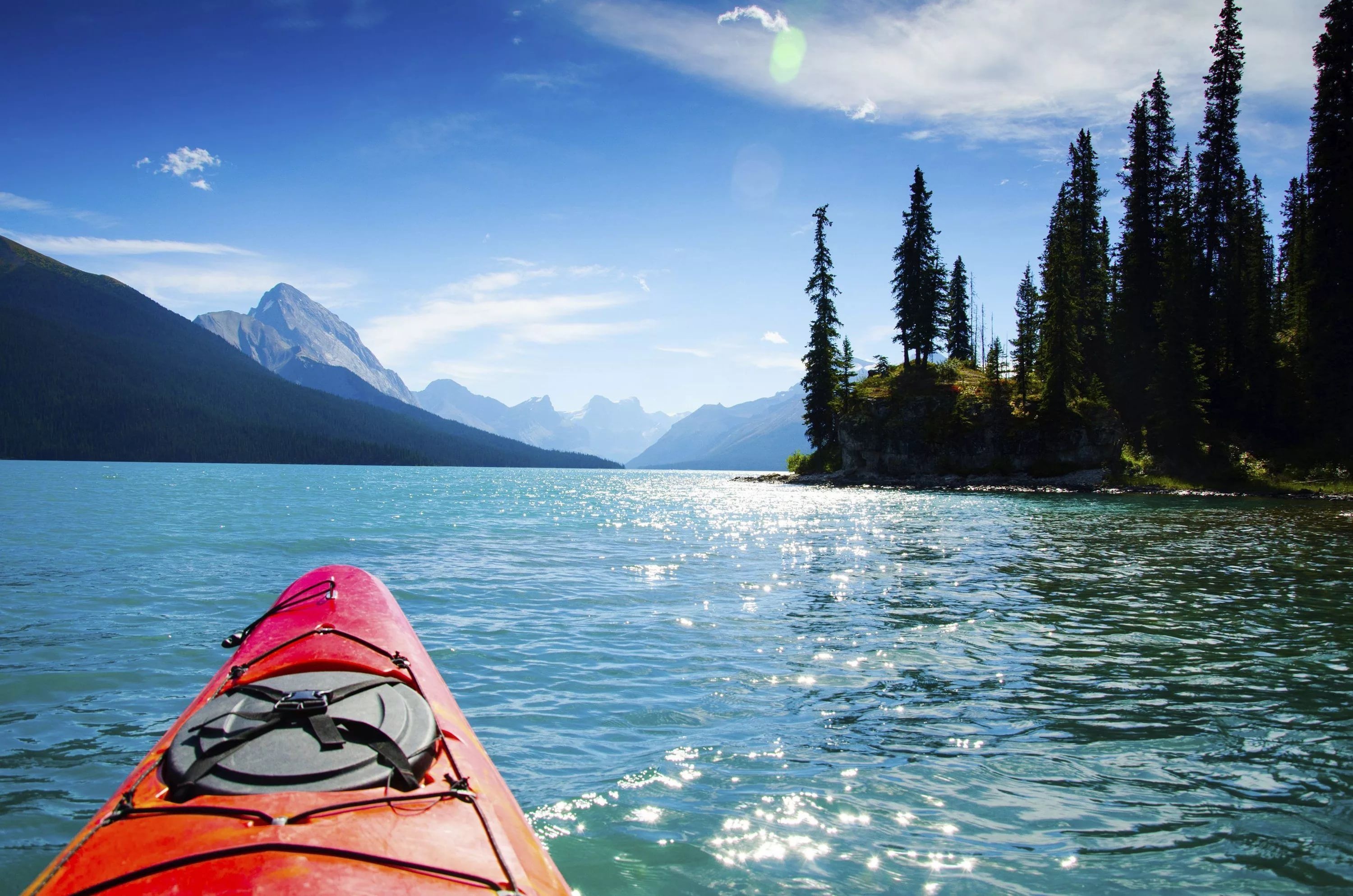 Kayaking: Canoe camping - a recreational method of using a boat as a transport. 3000x1990 HD Wallpaper.
