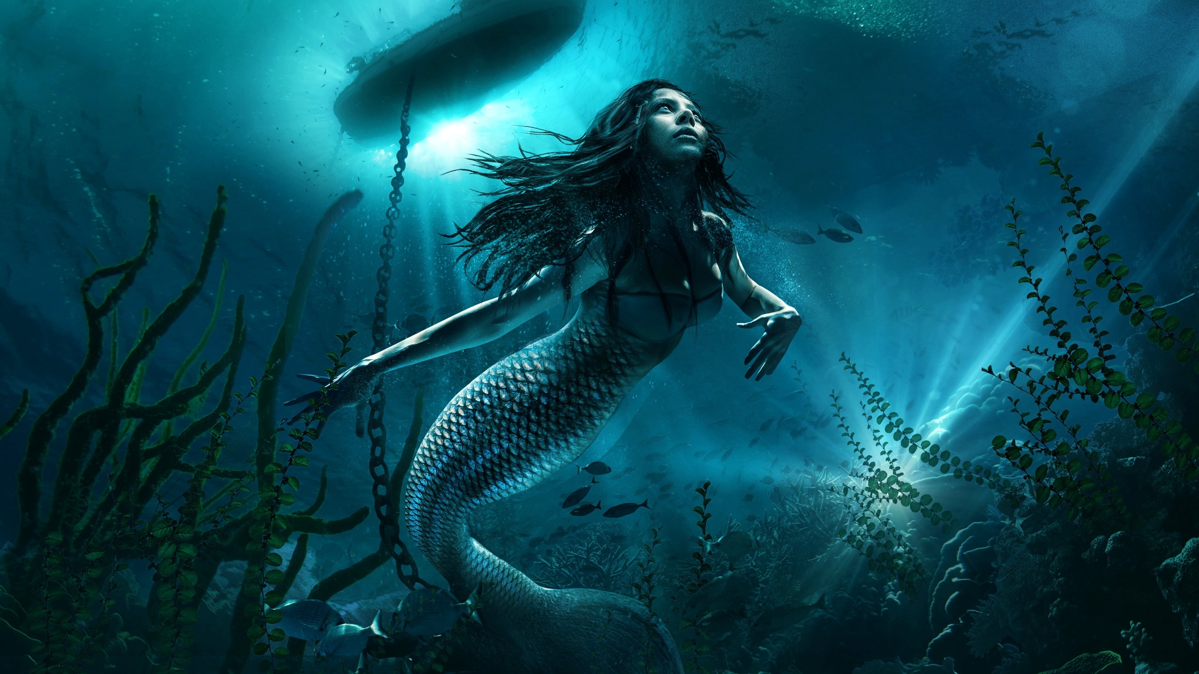 Captivating mermaid, 2019 movie backdrop, Magical allure, Undersea fantasy, 3840x2160 4K Desktop