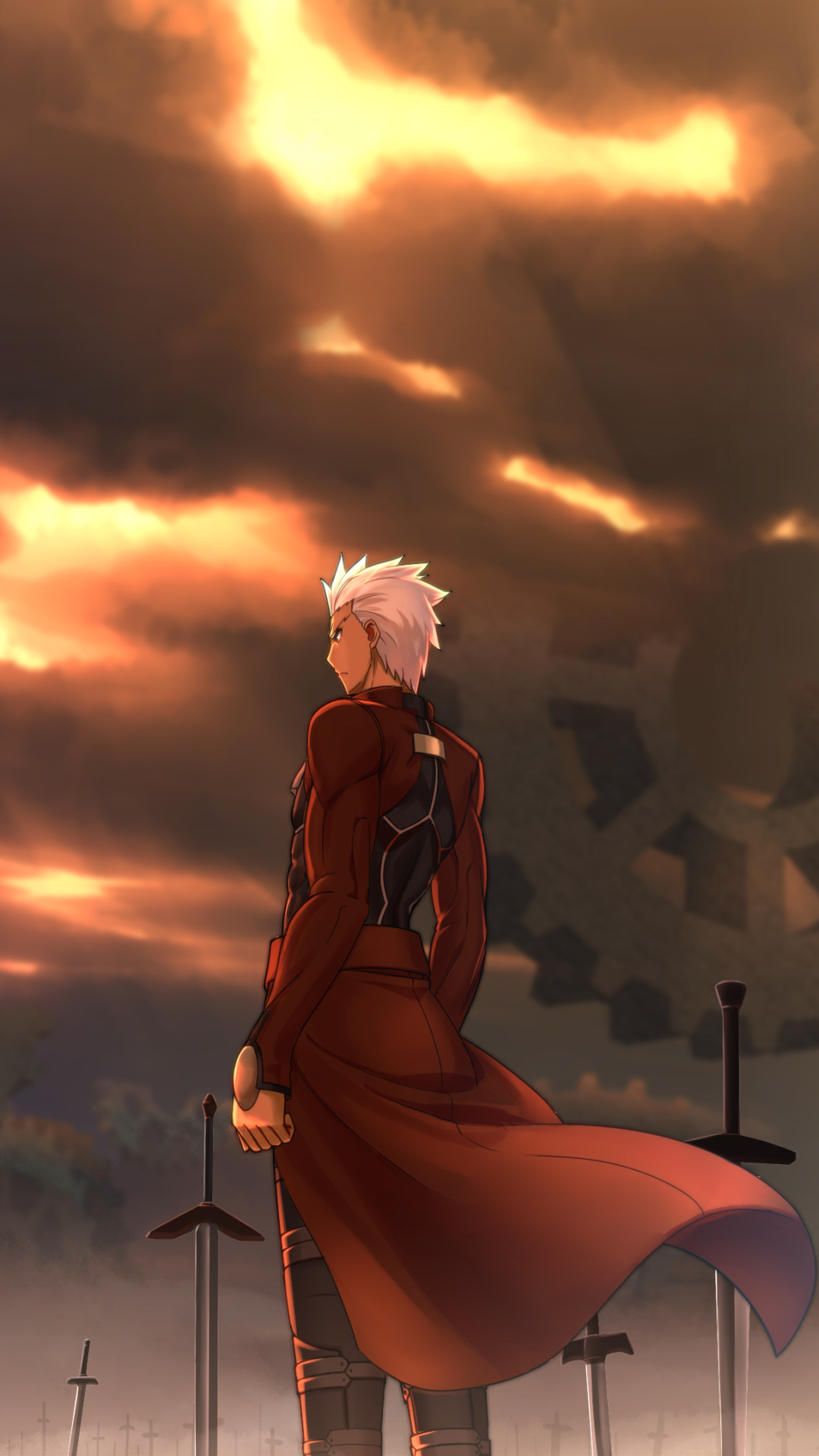 Fate/stay night: Unlimited Blade Works anime, Epic fantasy world, Magical battles, Heroic spirits, 1080x1920 Full HD Phone