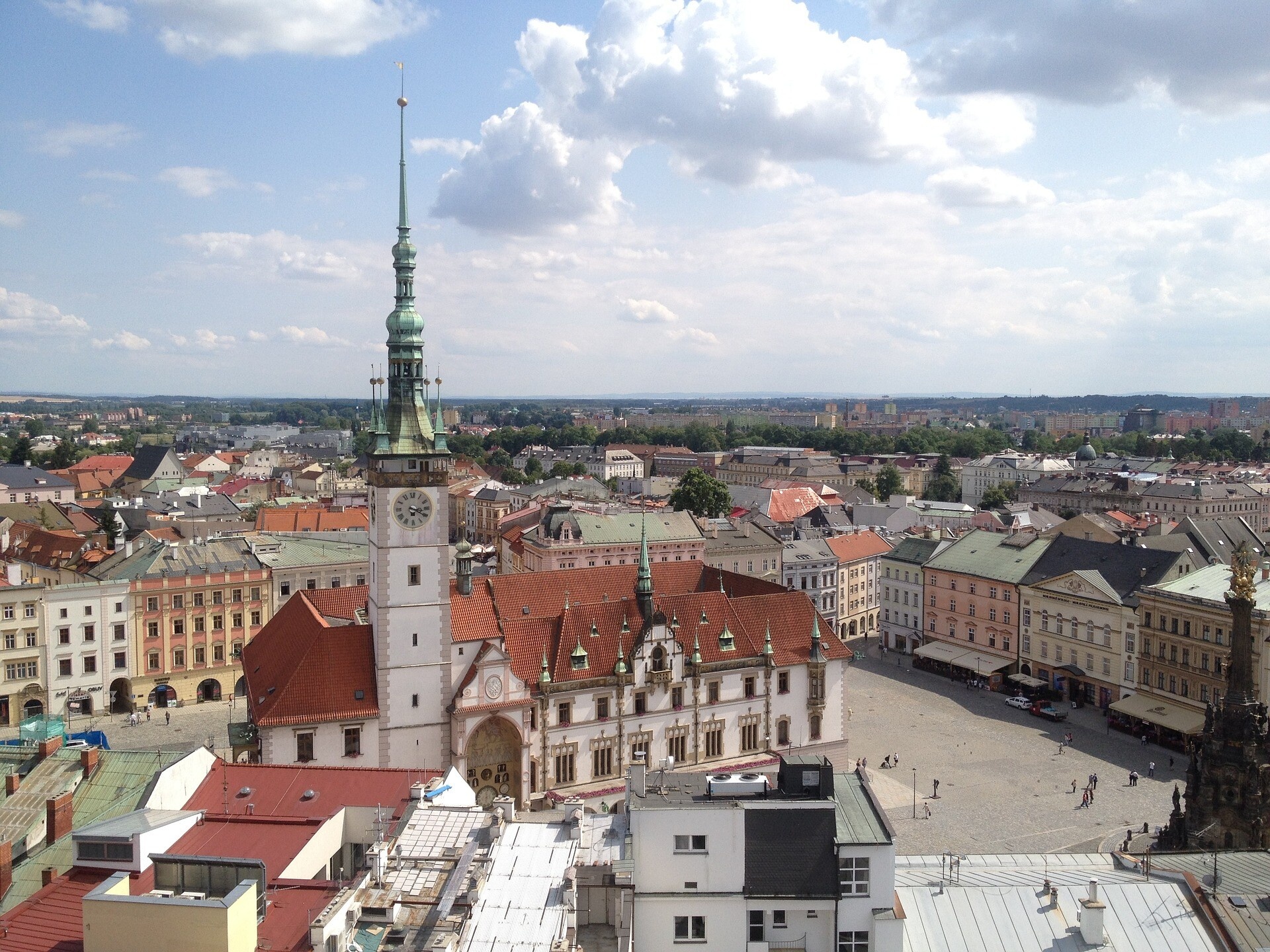 Czechia (Czech Republic): Olomouc, Located on the Morava River, Town square. 1920x1440 HD Wallpaper.