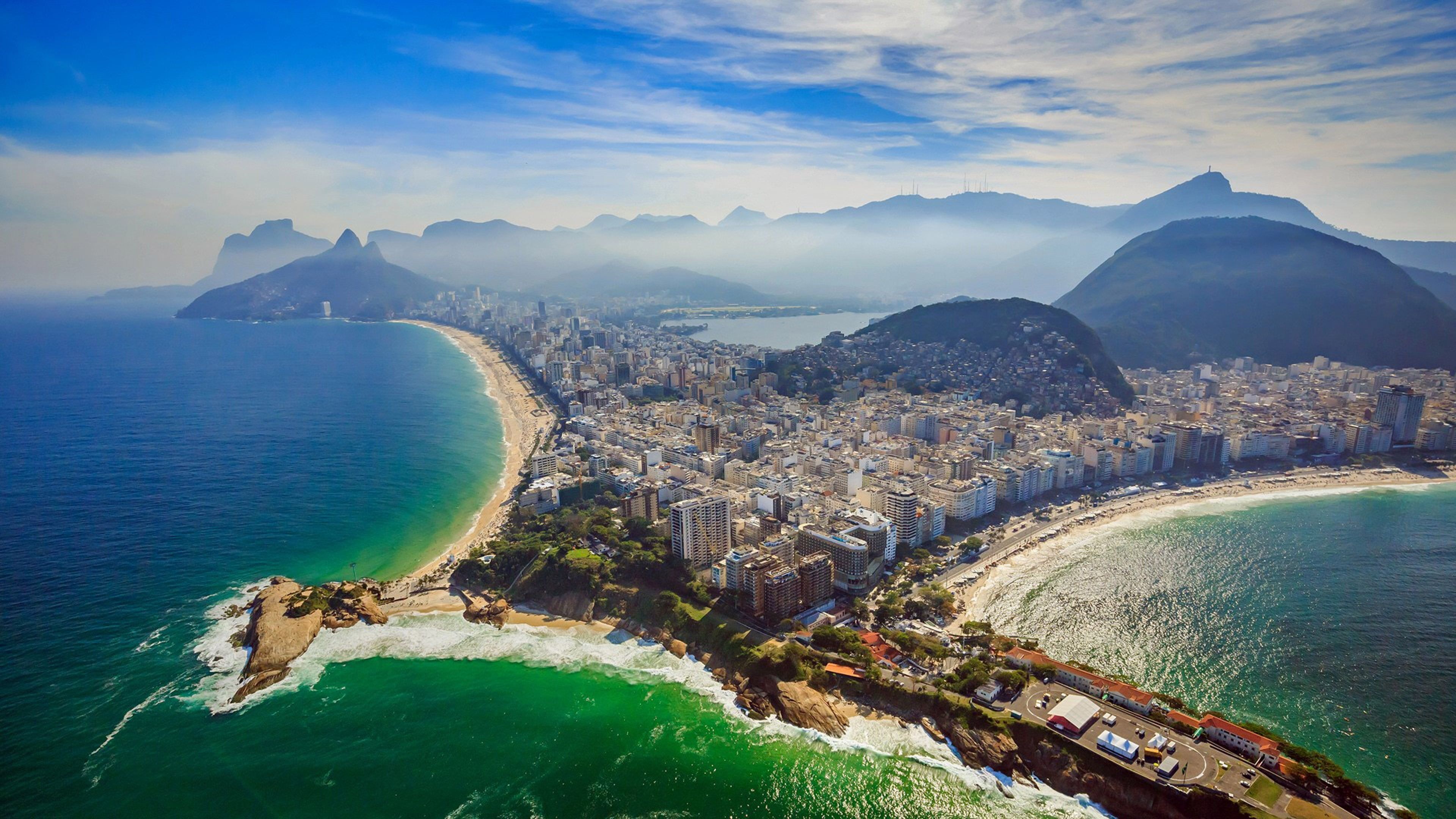Copacabana Beachscape, Top wallpapers, Serene paradise, Beachfront getaway, 3840x2160 4K Desktop