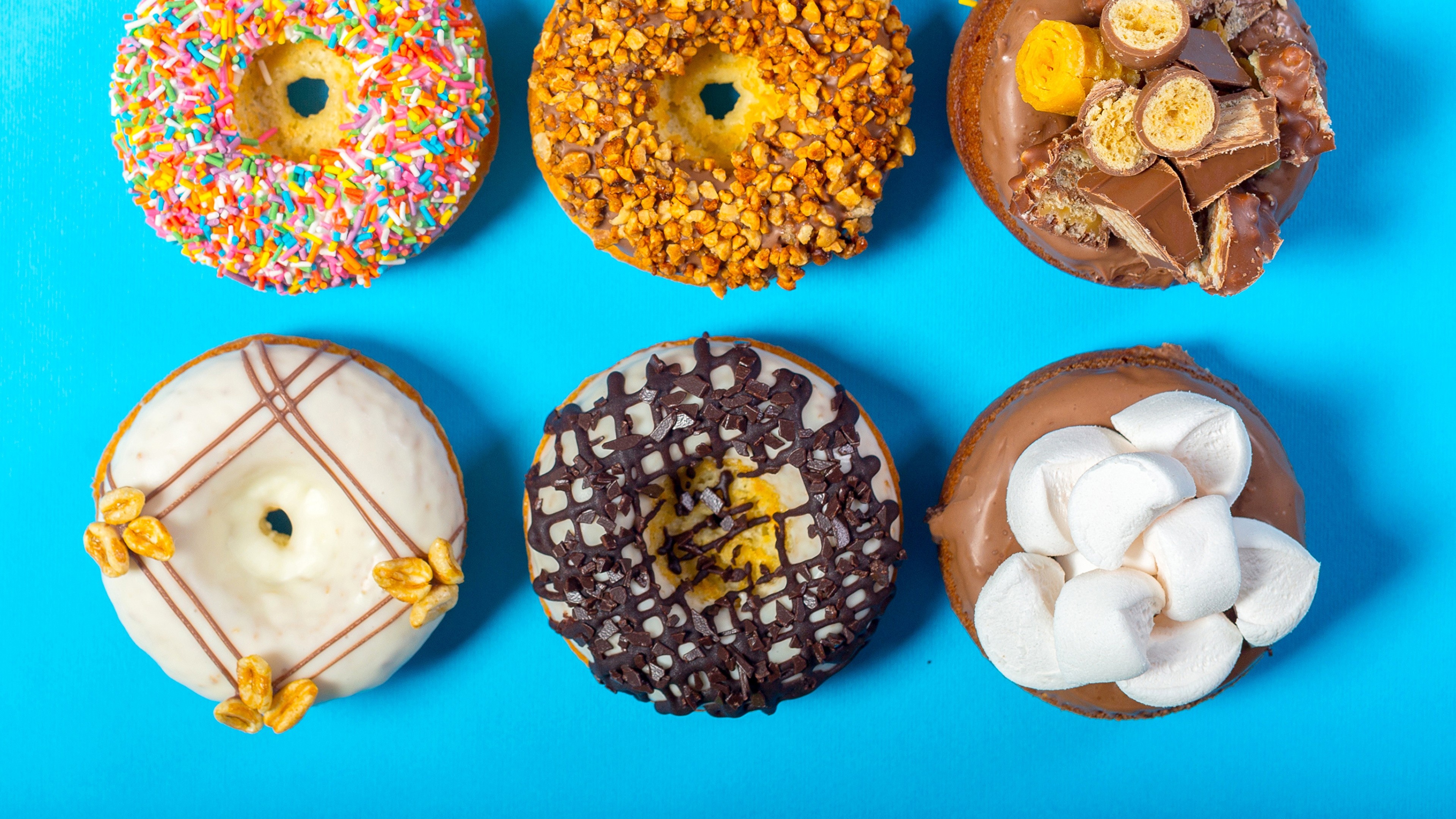 Donut: Donuts, Baked goods, Food, Dessert. 3840x2160 4K Wallpaper.