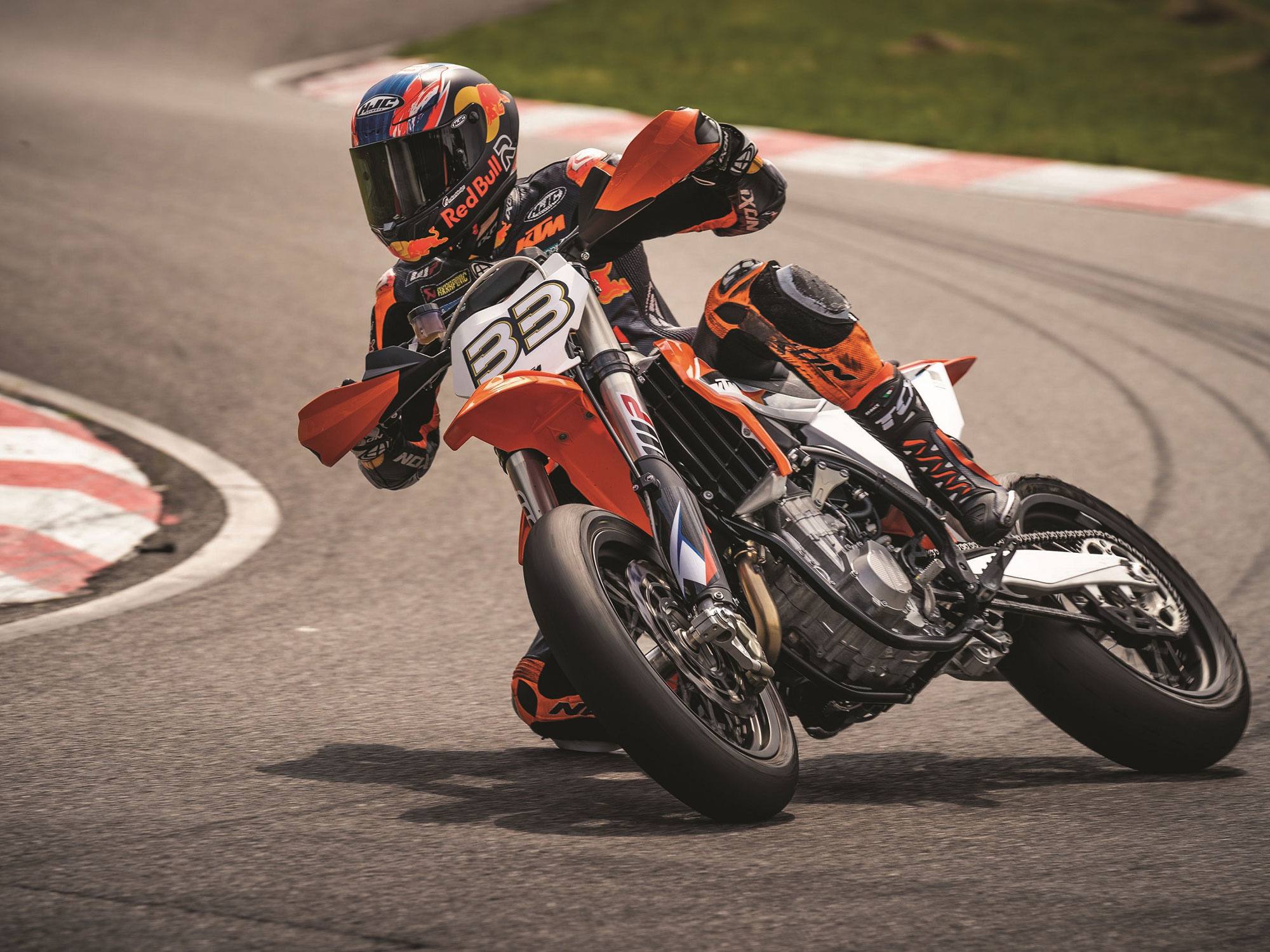 Supermoto: KTM 450 SMR, KTM MotoGP, Rider Brad Binder, Shredding the asphalt. 2000x1500 HD Wallpaper.