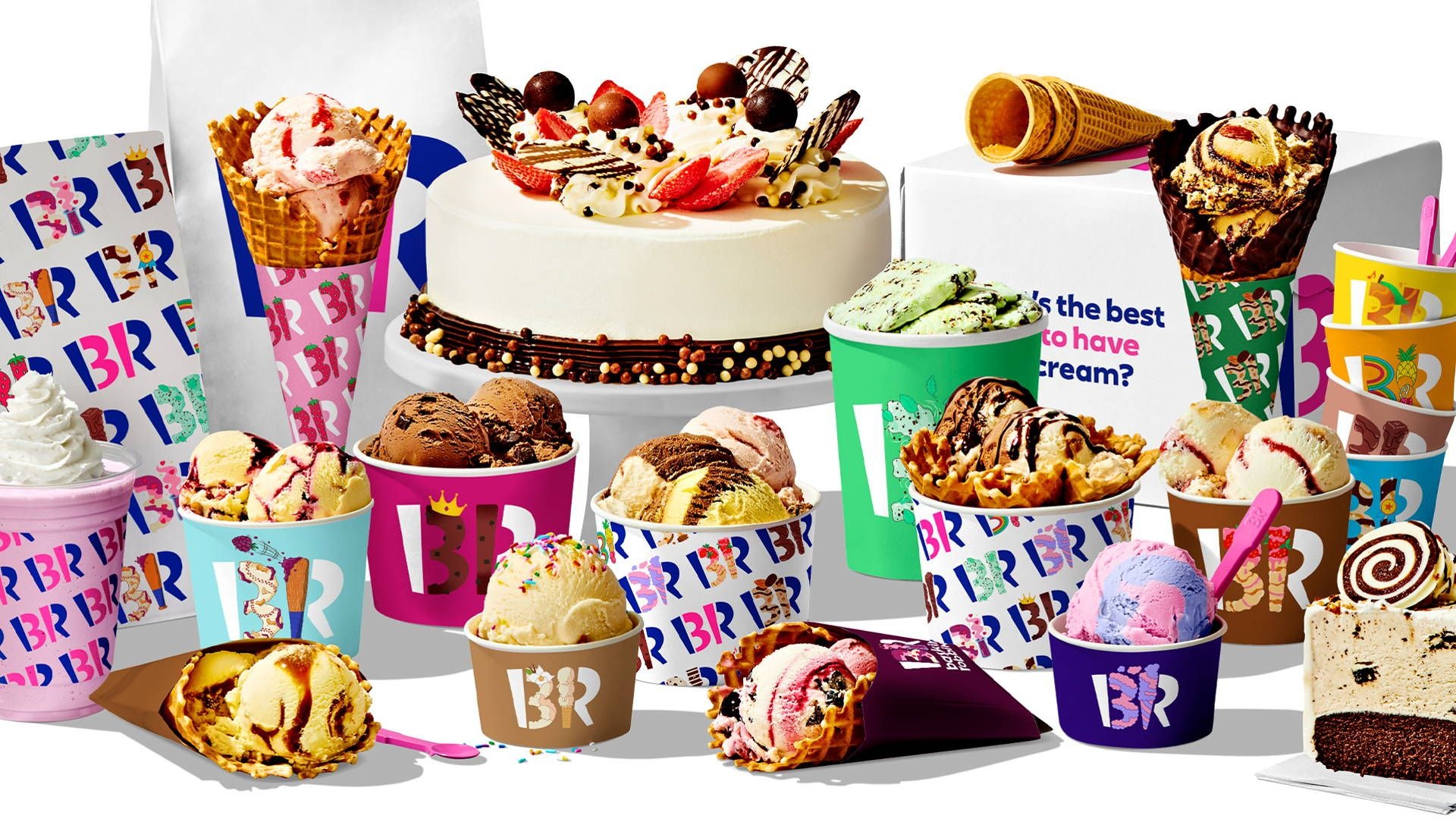 Baskin Robbins: Pralines 'n Cream, Jamoca Almond Fudge, Frozen desserts called “BRight Choices”. 1920x1080 Full HD Wallpaper.