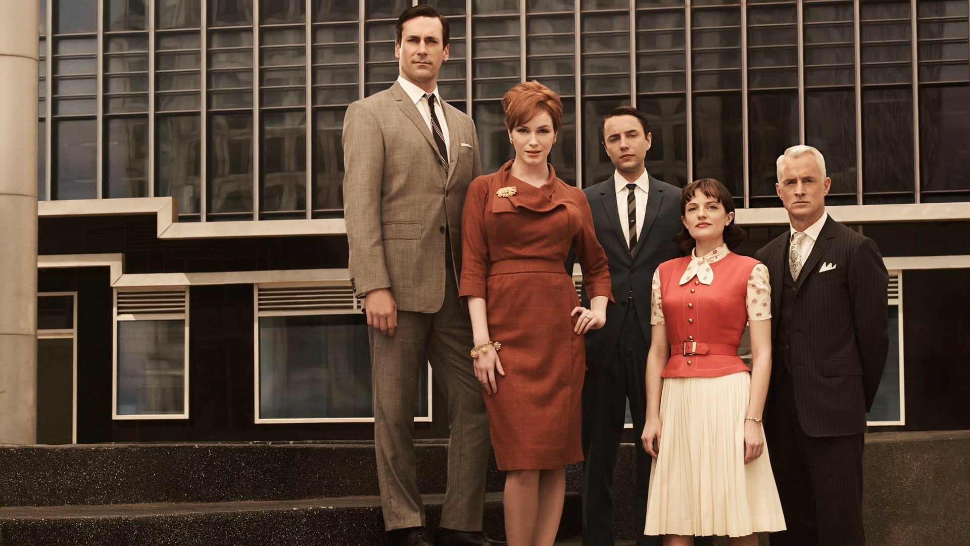 Mad Men (TV Series): The greatest television series of all time and a part of the early 21st century Golden Age of Television. 1920x1080 Full HD Background.