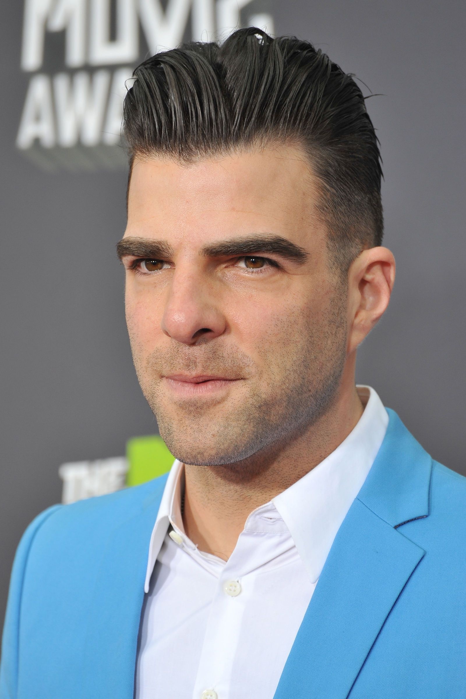 Zachary Quinto, Unique hairstyle, Undercut quiff, Trendsetting haircut, 1600x2400 HD Phone