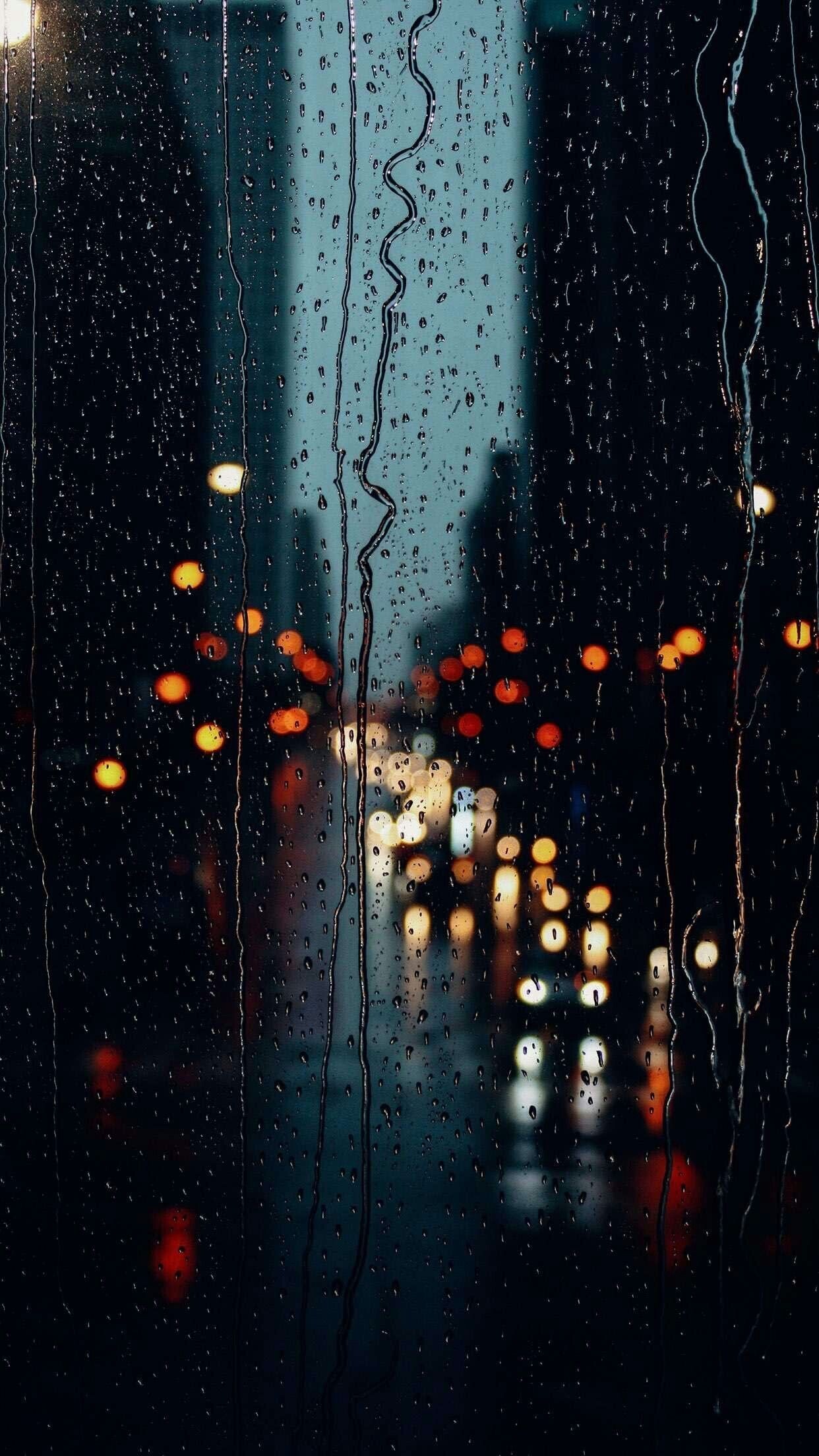 Glass: Rain, Window, An inorganic solid material that is transparent or translucent. 1250x2210 HD Background.