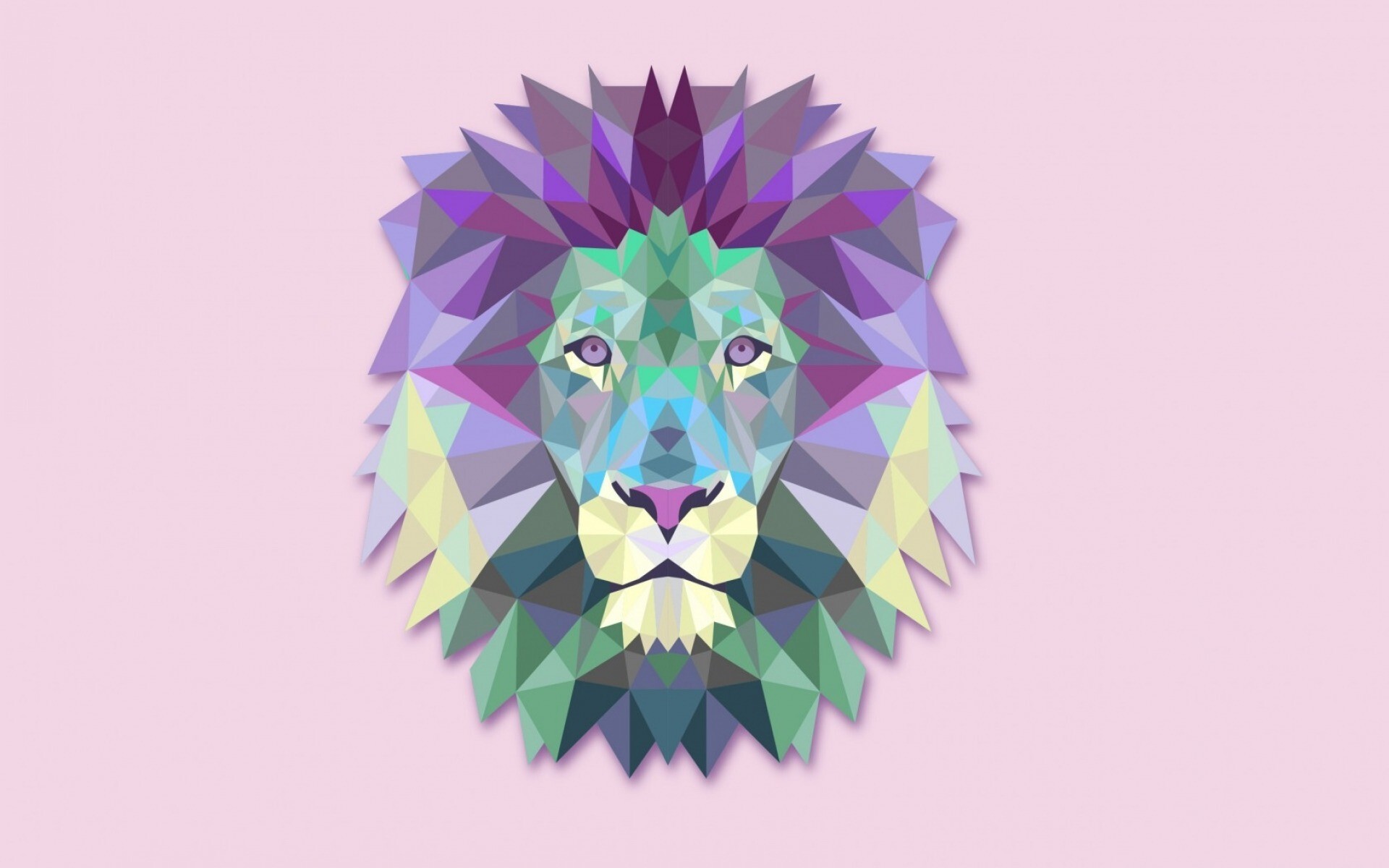 Geometric Animal: Lion head, The abstract one, The vibrant one, The colorful one. 1920x1200 HD Wallpaper.