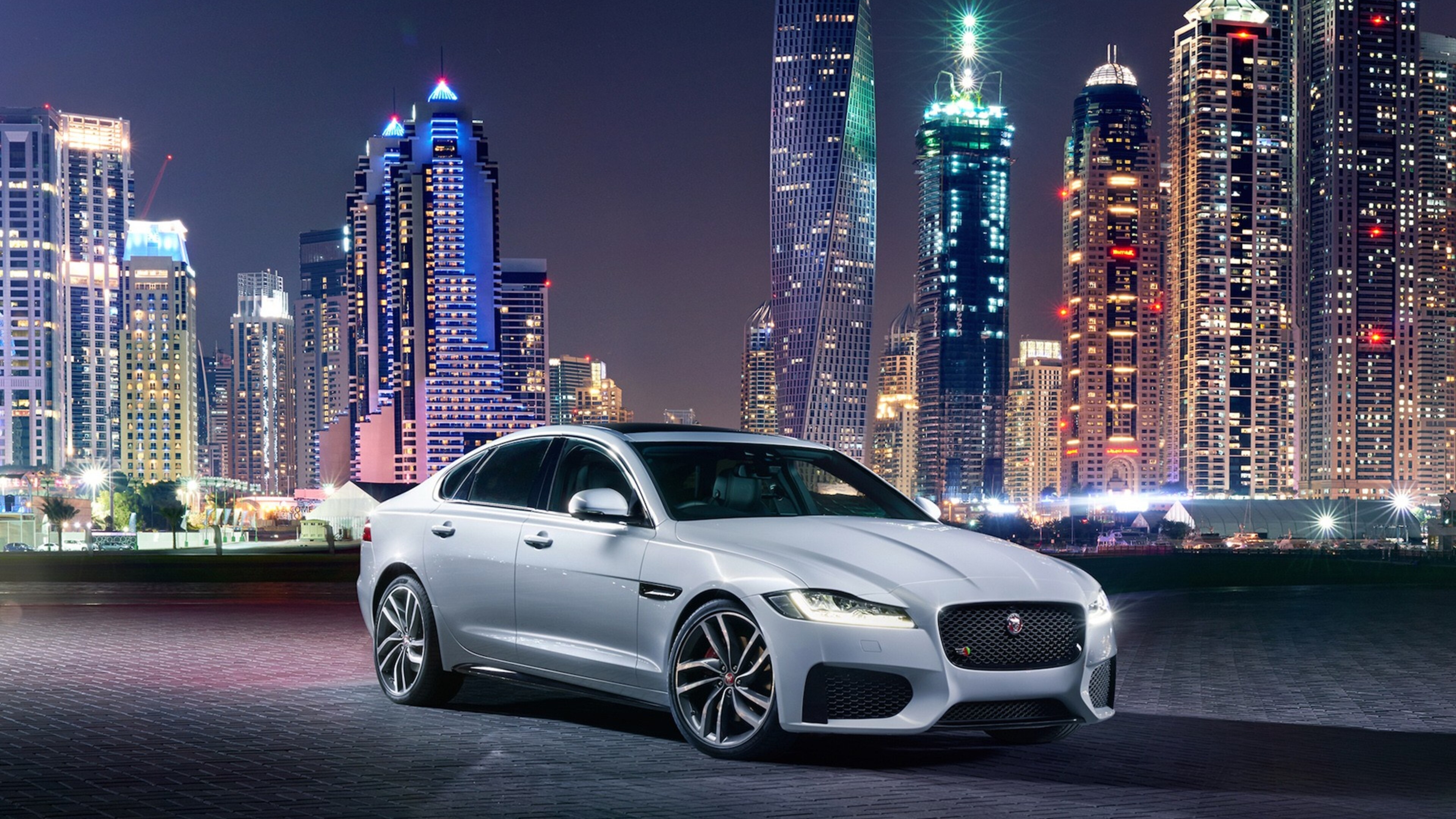 Sleek Jaguar XF, 4K resolution, High-definition images, Captivating visuals, 3840x2160 4K Desktop