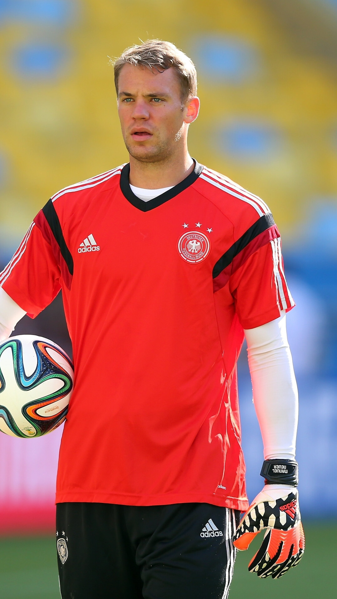 Germany Soccer Team: Manuel Neuer, A professional goalkeeper and the captain of the Bundesliga club Bayern Munich. 1080x1920 Full HD Wallpaper.