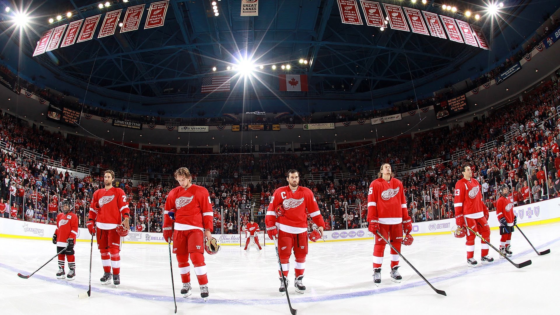 Detroit Red Wings: Achieved a seven straight regular season titles, an NHL record. 1920x1080 Full HD Wallpaper.