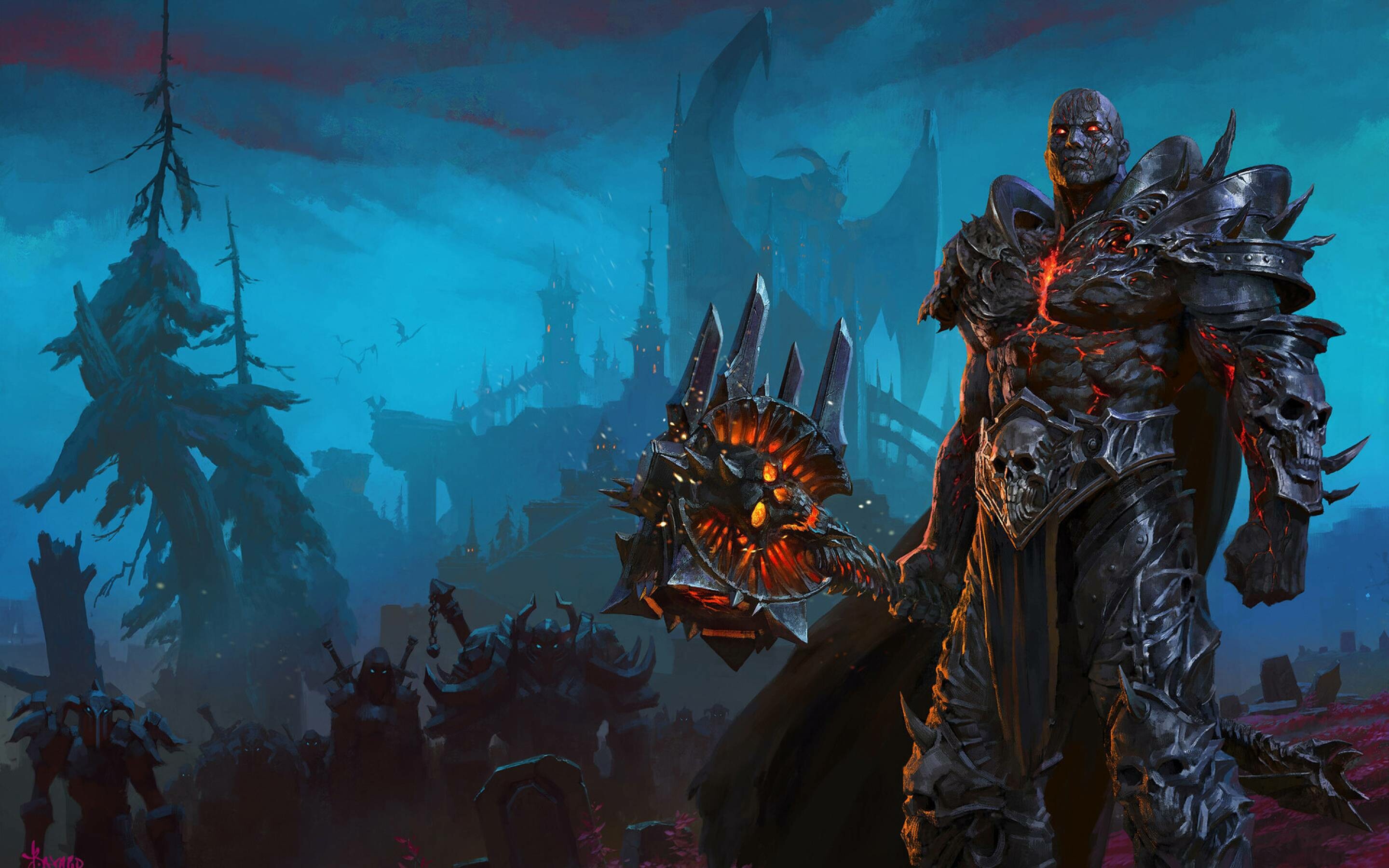 World of Warcraft: Bolvar Fordragon, Highlord of the Ebon Blade. 2880x1800 HD Wallpaper.