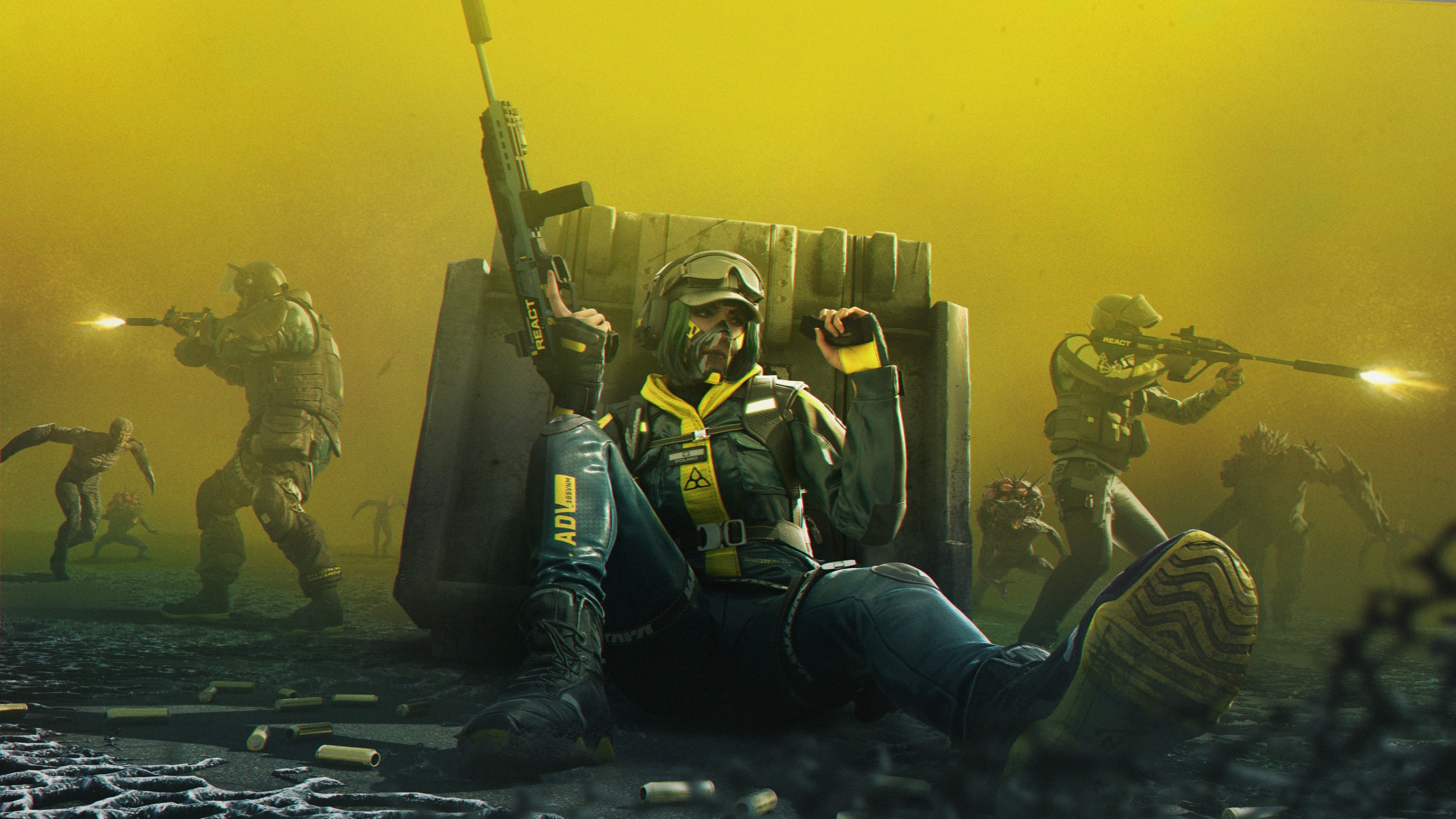 Rainbow Six Extraction: Tom Clancy, Online shooter published by Ubisoft. 3840x2160 4K Background.