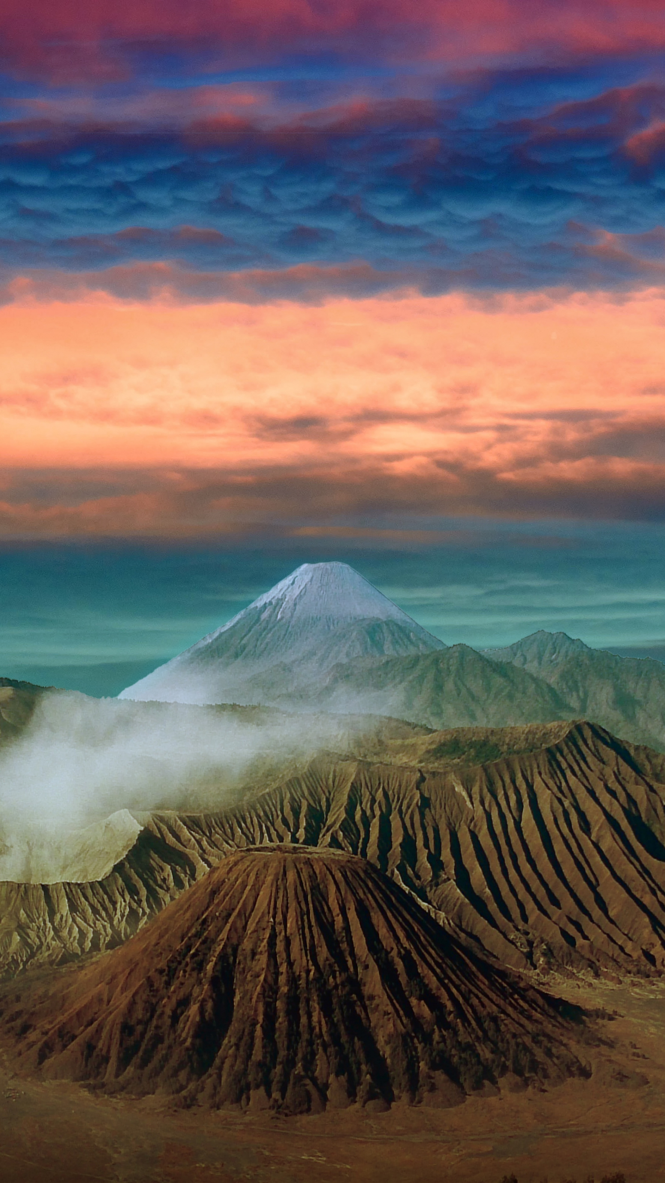 Mount Bromo, Travels, Volcano, Sunset, 2160x3840 4K Phone