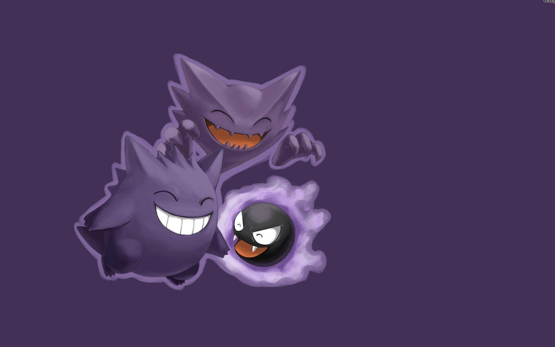 Gastly: Pokemon which vapor-like body quickly dwindles away when exposed to a strong wind. 1920x1200 HD Background.