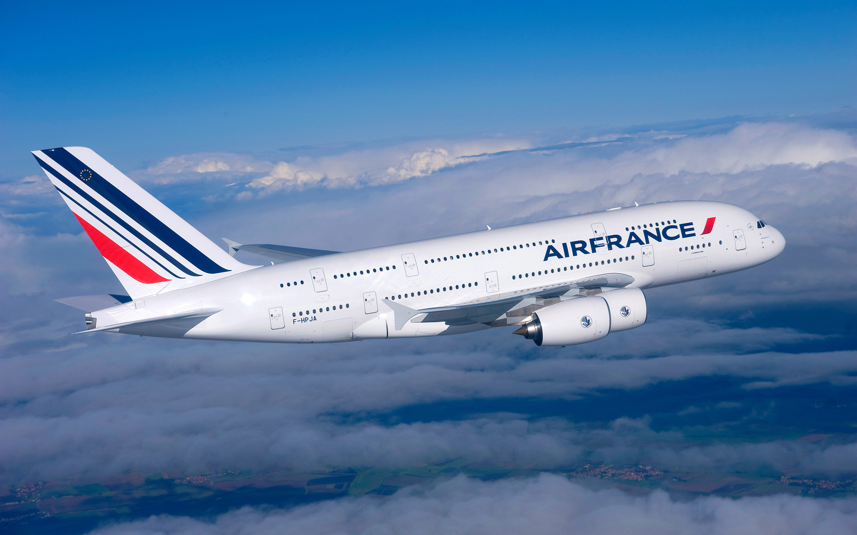 Air France A380, Largest passenger airliner, Air travel, 2880x1800 HD Desktop