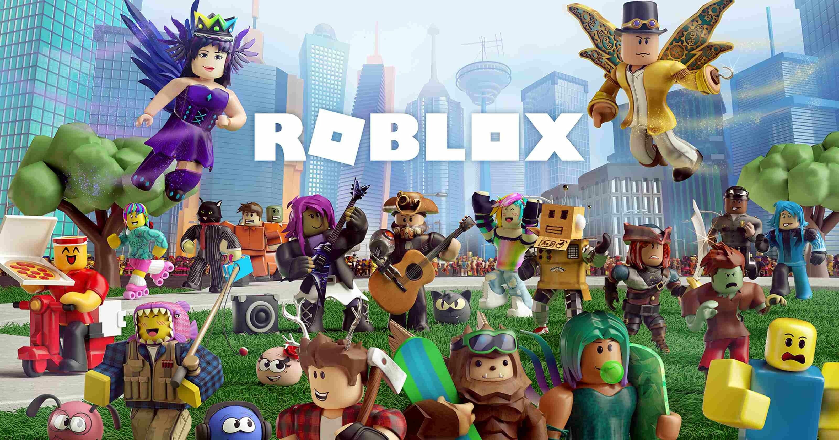 Roblox: Has in-game purchases available through a virtual currency called Robux. 3200x1680 HD Background.