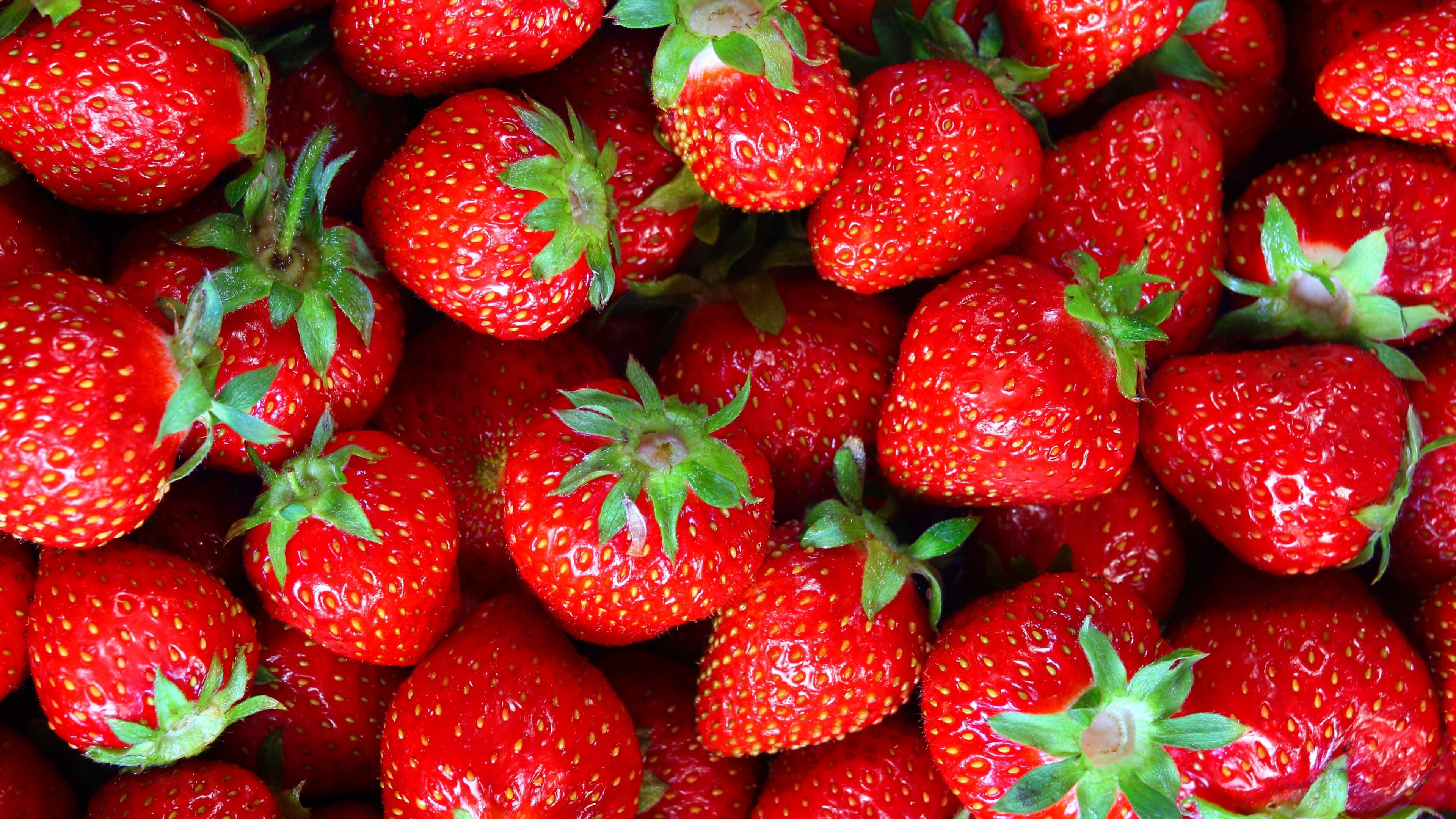 Fruit: Strawberry, Sweet, fragrant berries. 3840x2160 4K Wallpaper.