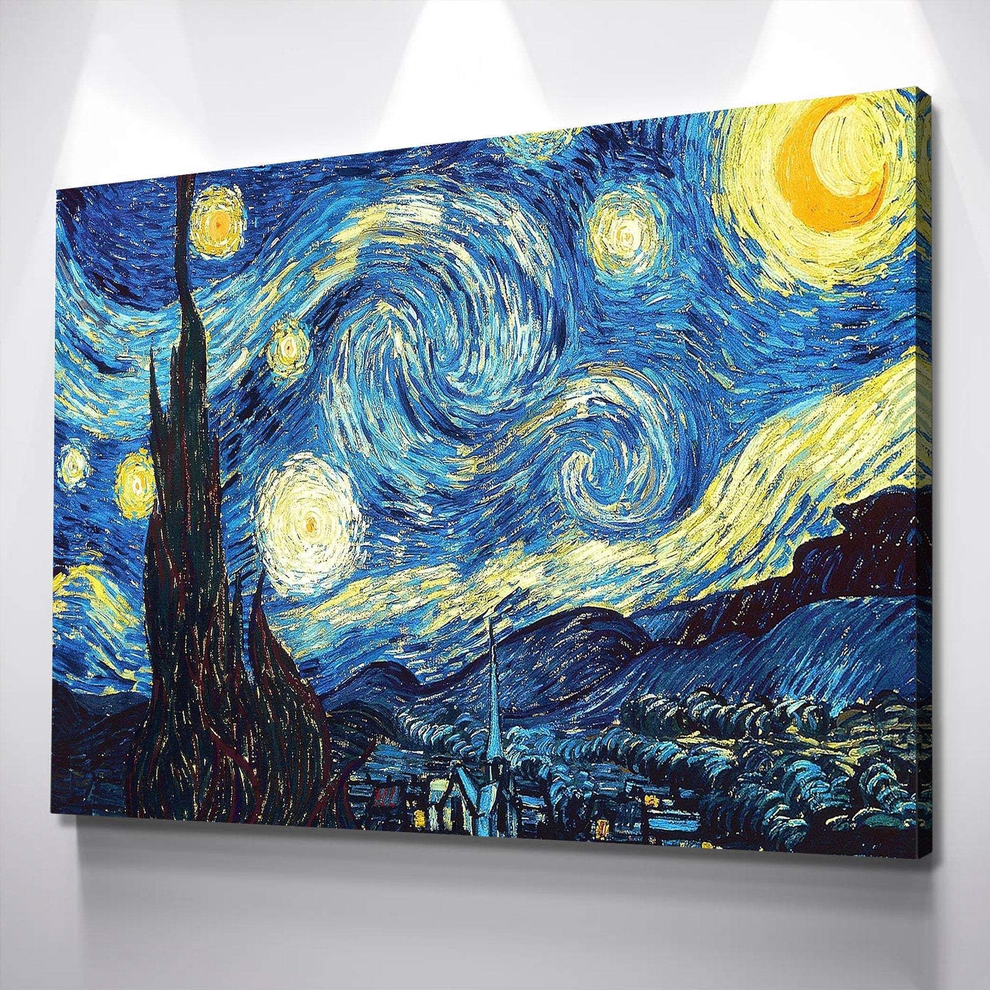 The Starry Night, Vincent van Gogh, famous painting, fine art print, 2000x2000 HD Handy