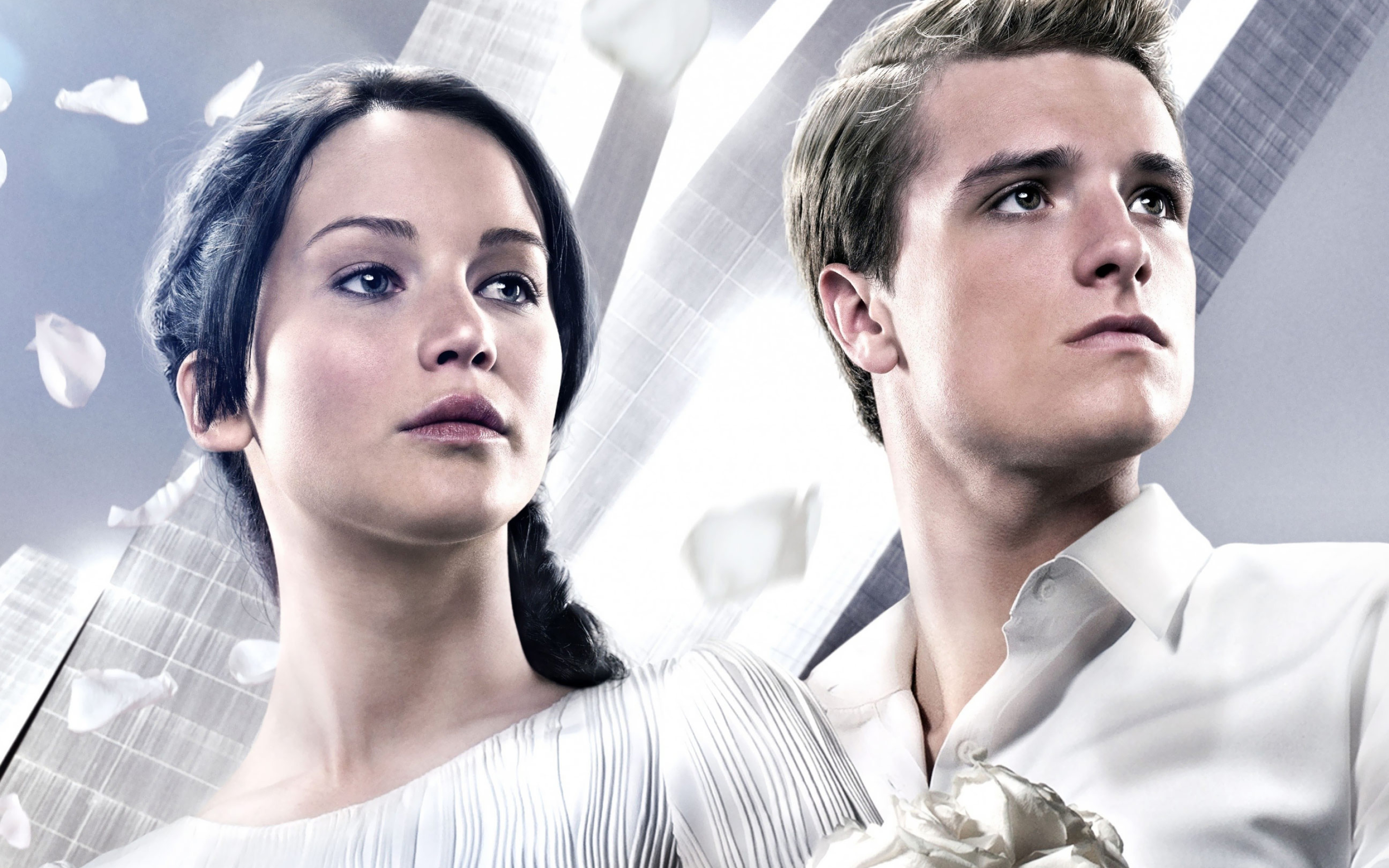 Hunger Games: Catching Fire, Katniss Everdeen and Peeta Mellark. 2880x1800 HD Background.