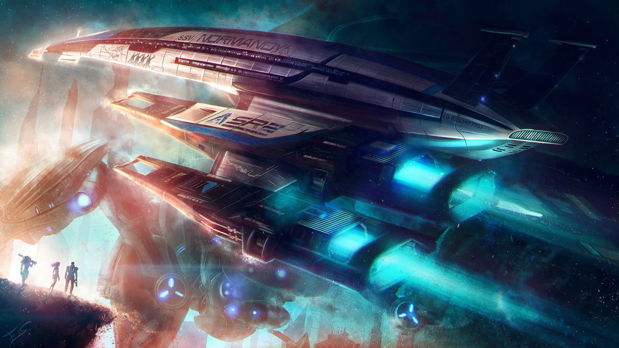 Mass Effect 3, Normandy backgrounds, Galactic adventure, Iconic spaceship, 2560x1440 HD Desktop