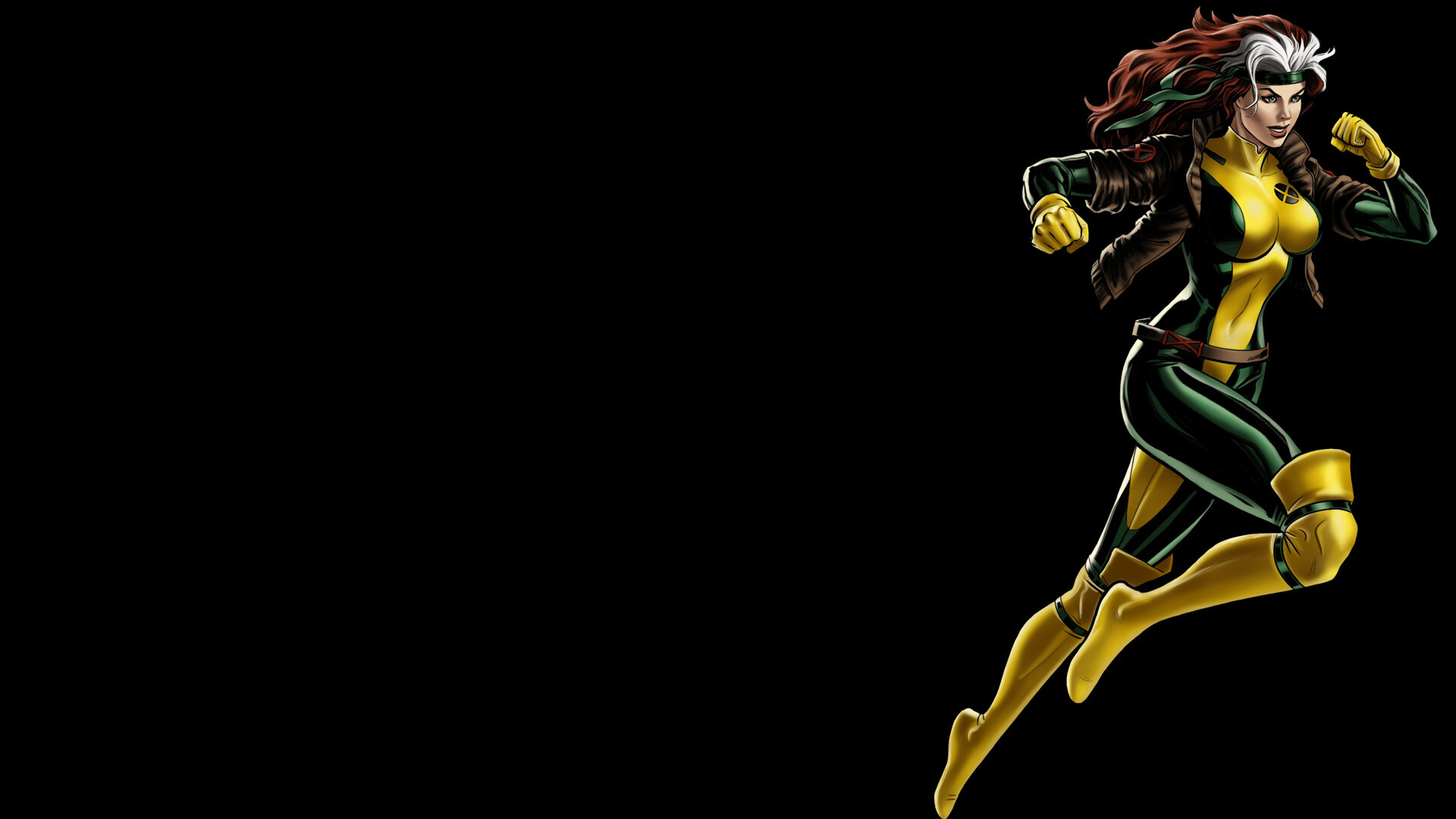 Rogue (Marvel): Marvel, Has the uncontrollable ability of absorbing the energy of others through physical contact. 1920x1080 Full HD Background.