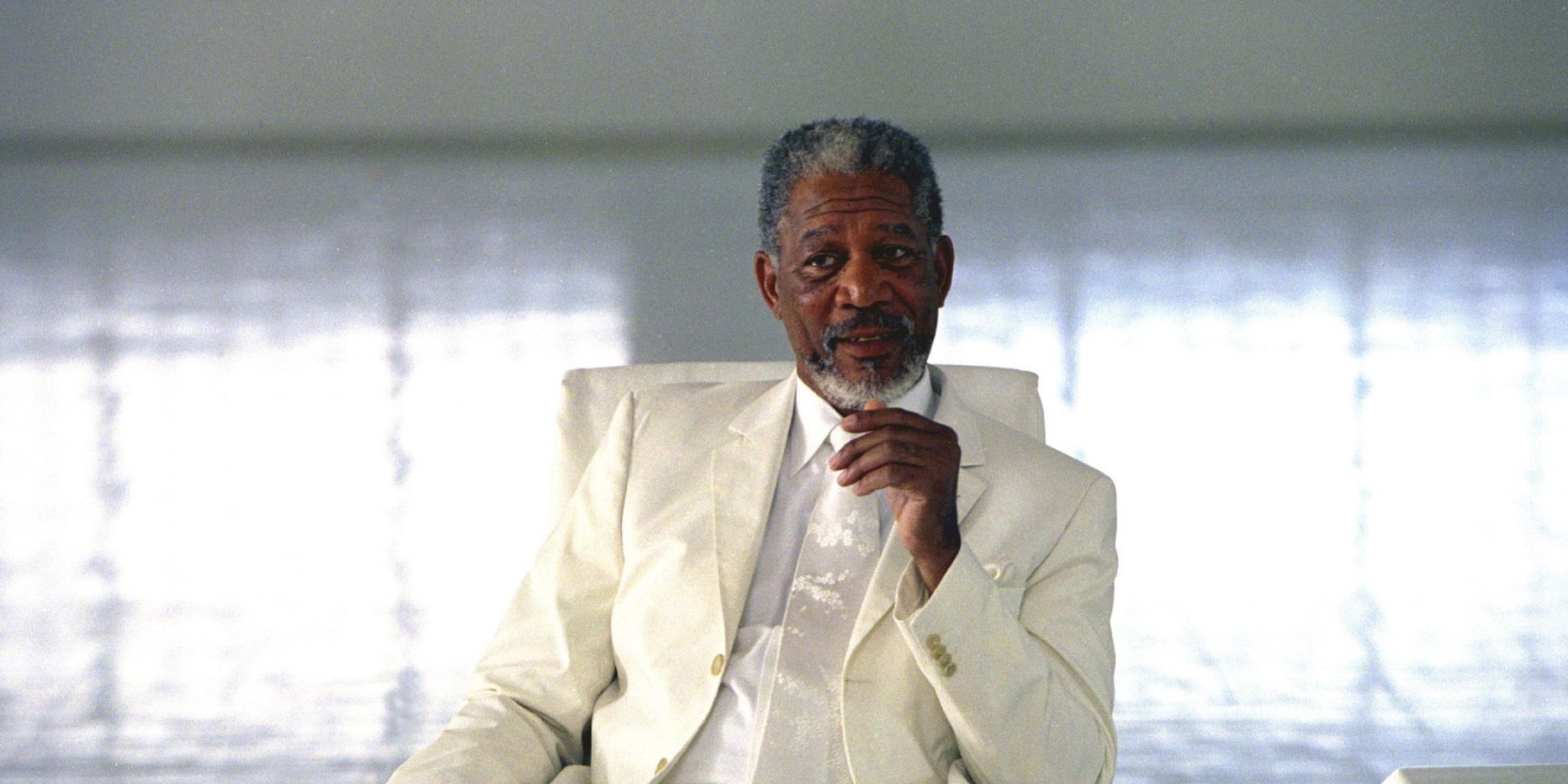 Morgan Freeman, 4K, 2880x1440 Dual Screen Desktop