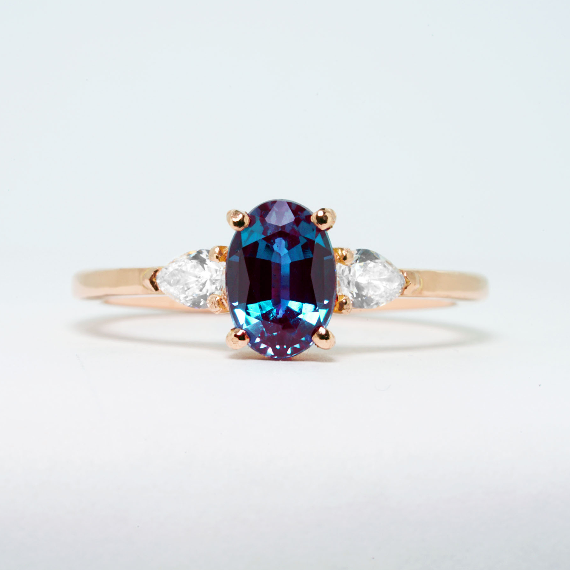 Alexandrite and pear, Engagement ring, 2000x2000 HD Phone
