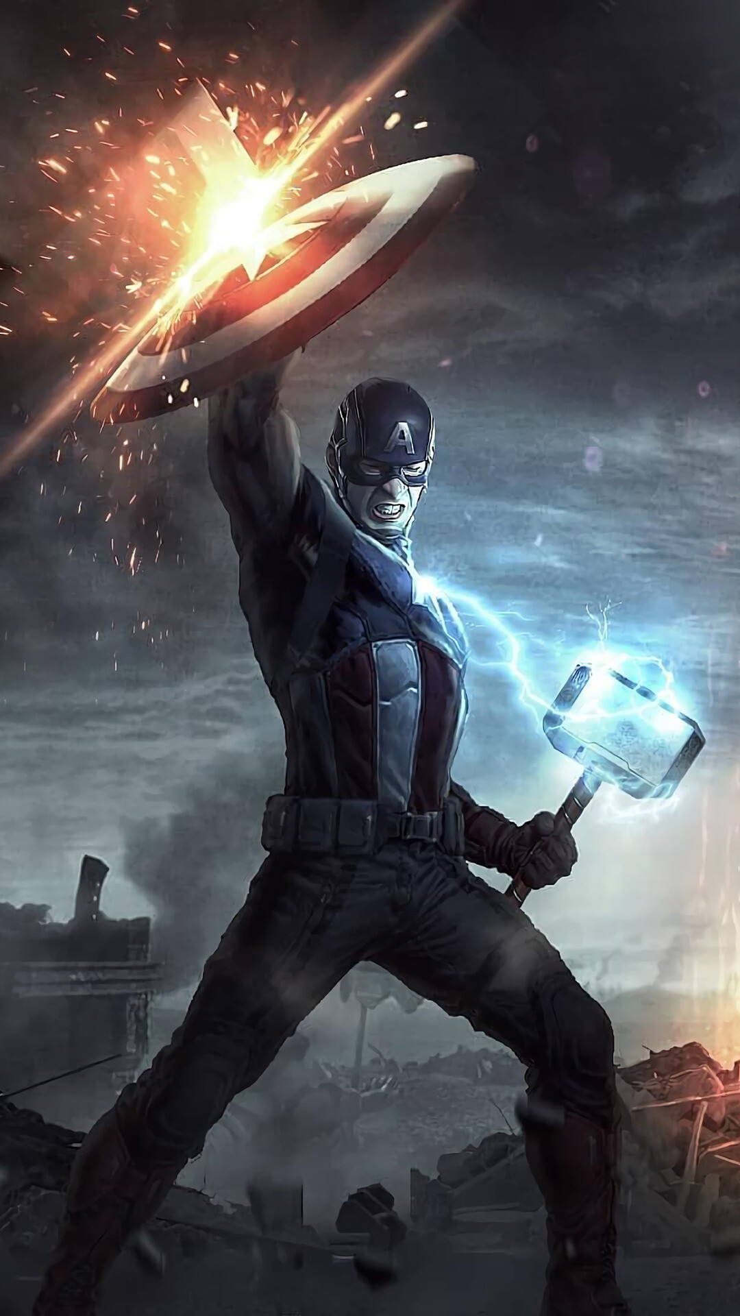 Avengers: The First Avenger, Captain America. 1080x1920 Full HD Wallpaper.