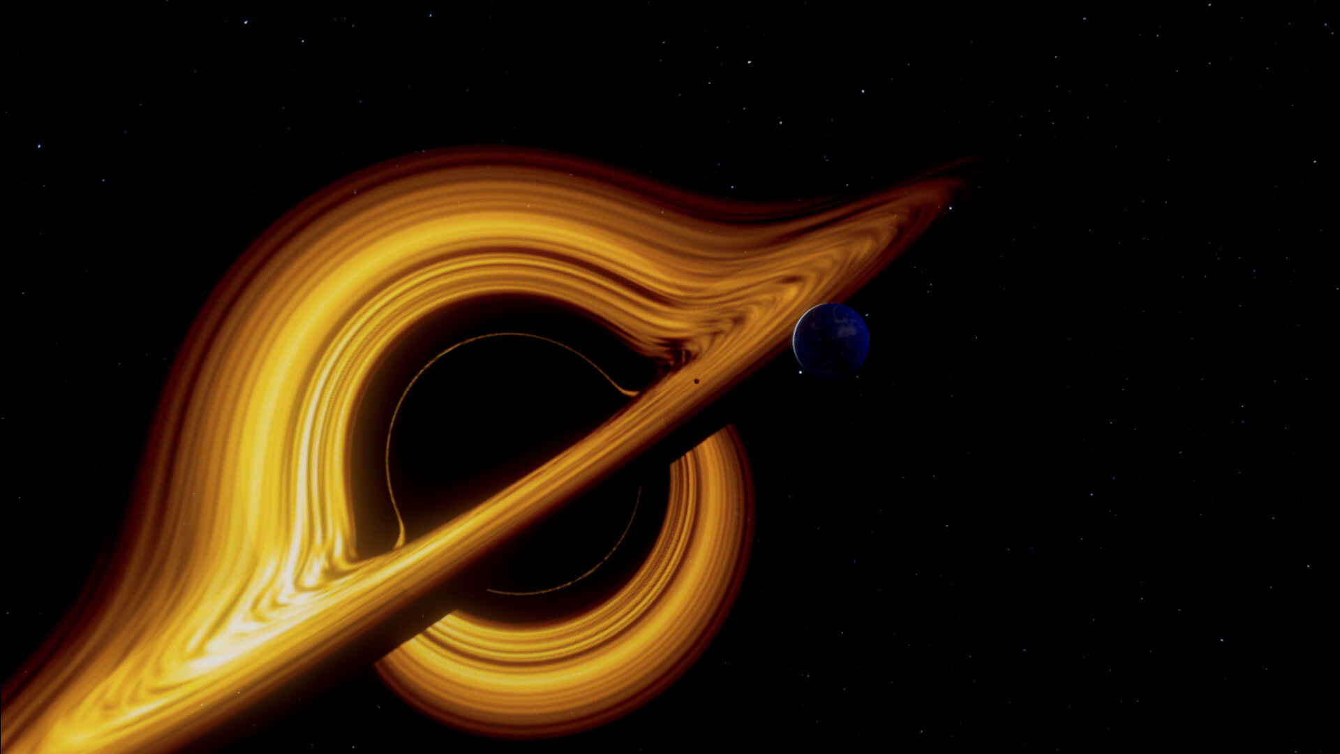 Gargantua (Interstellar), Mind-bending black hole, Cosmic marvel, Astronomical phenomenon, 1920x1080 Full HD Desktop