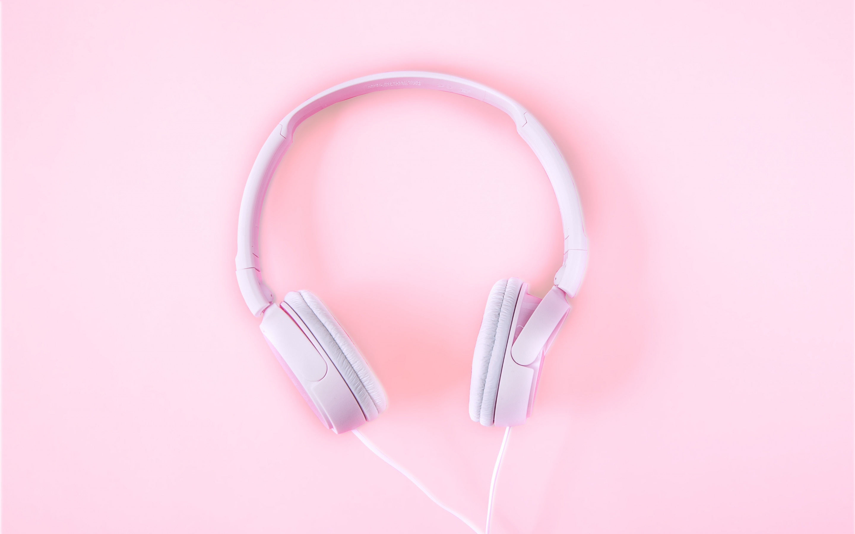 Headphones, pink, headphones on a pink background, music concepts, 2880x1800 HD Desktop