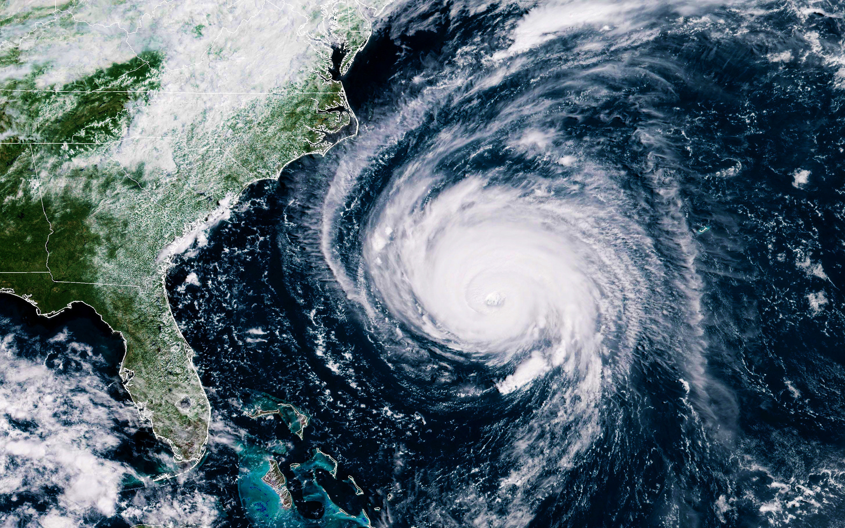 Hurricane North America, View from space, Storm ocean, Aerial view, 2880x1800 HD Desktop