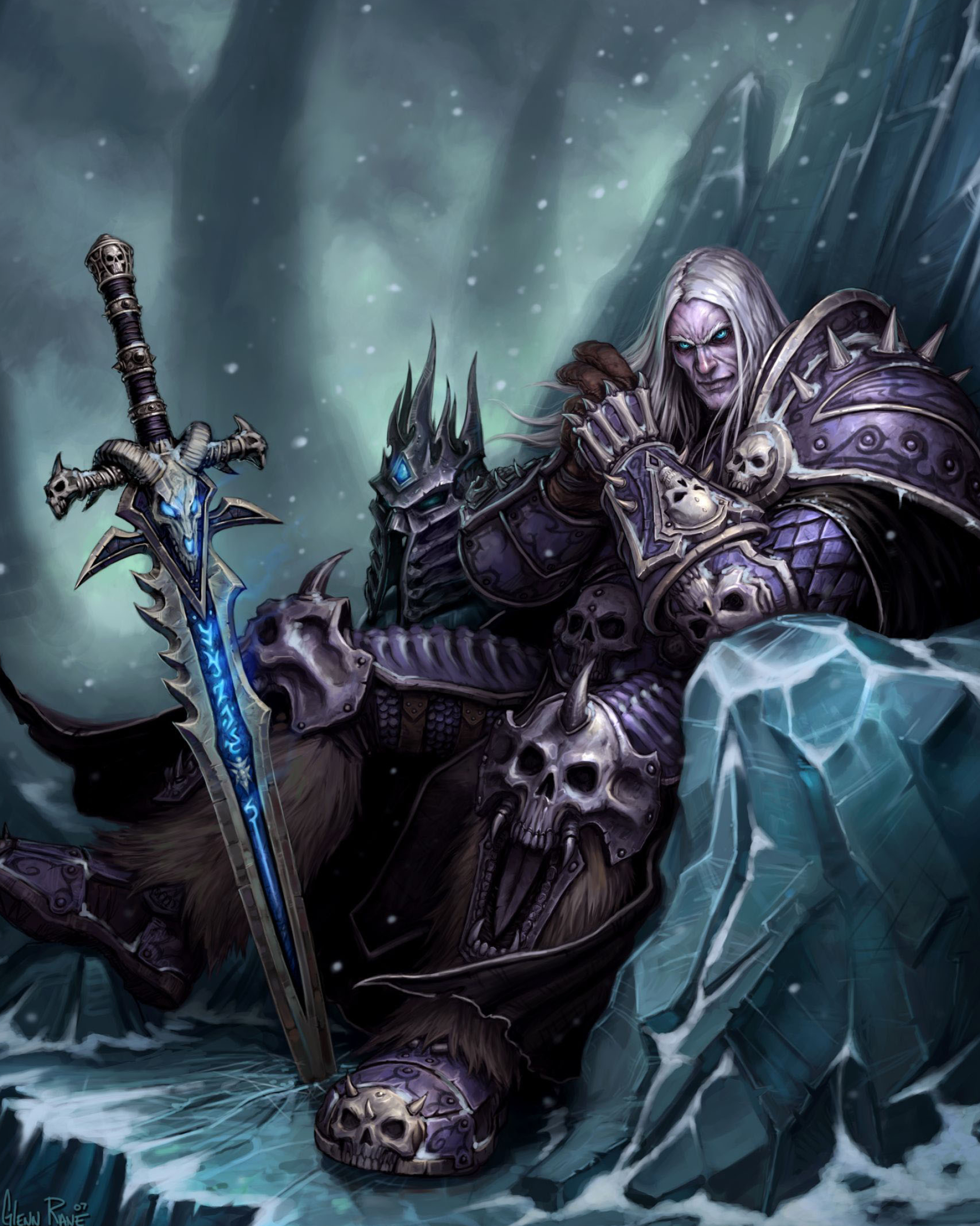 Arthas Menethil, World of Warcraft game art, Iconic character, Powerful presence, 1900x2380 HD Phone