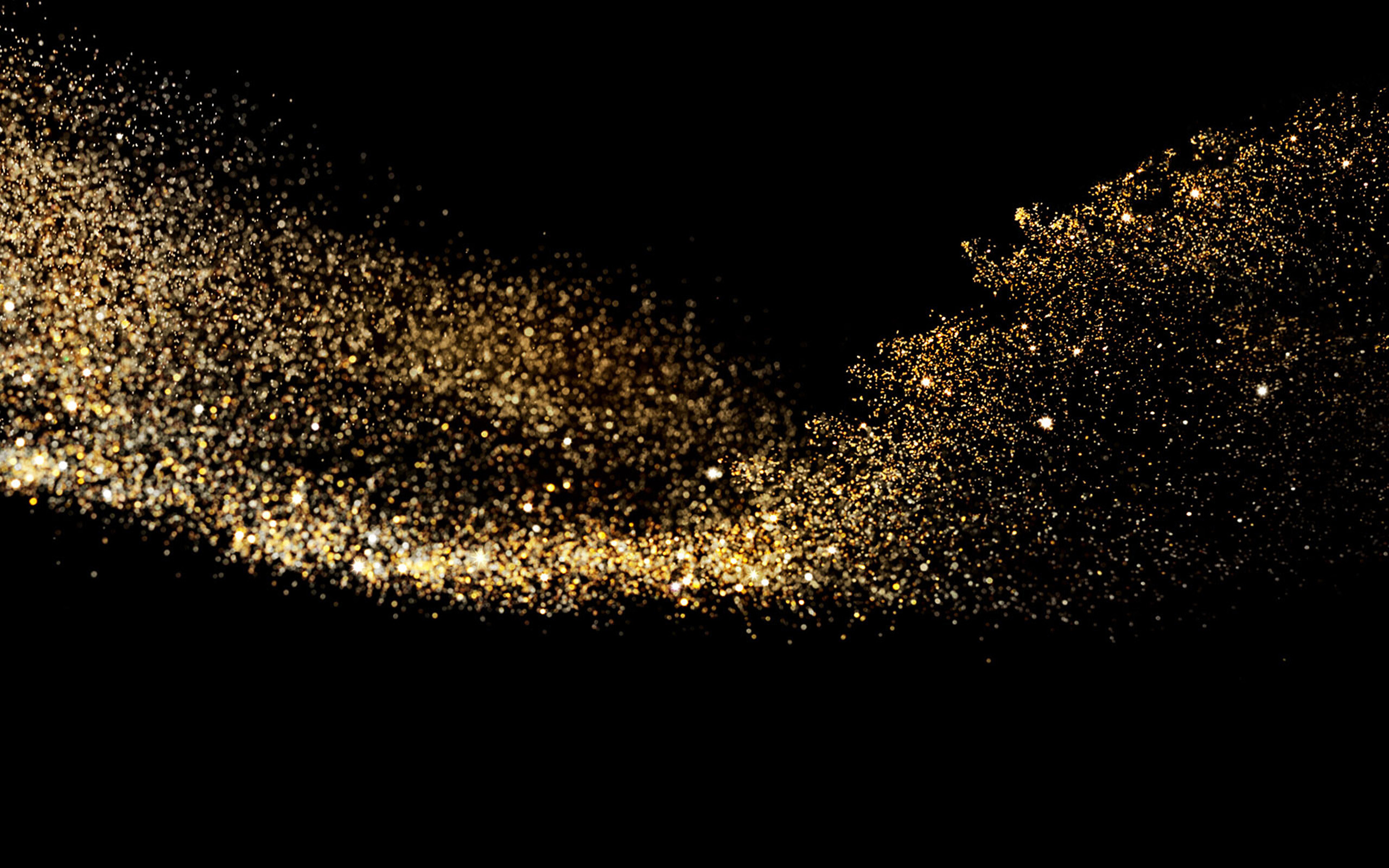 Gold Glitter: Golden sparks, The golden sand - decoration powder used in jewelry. 2560x1600 HD Wallpaper.
