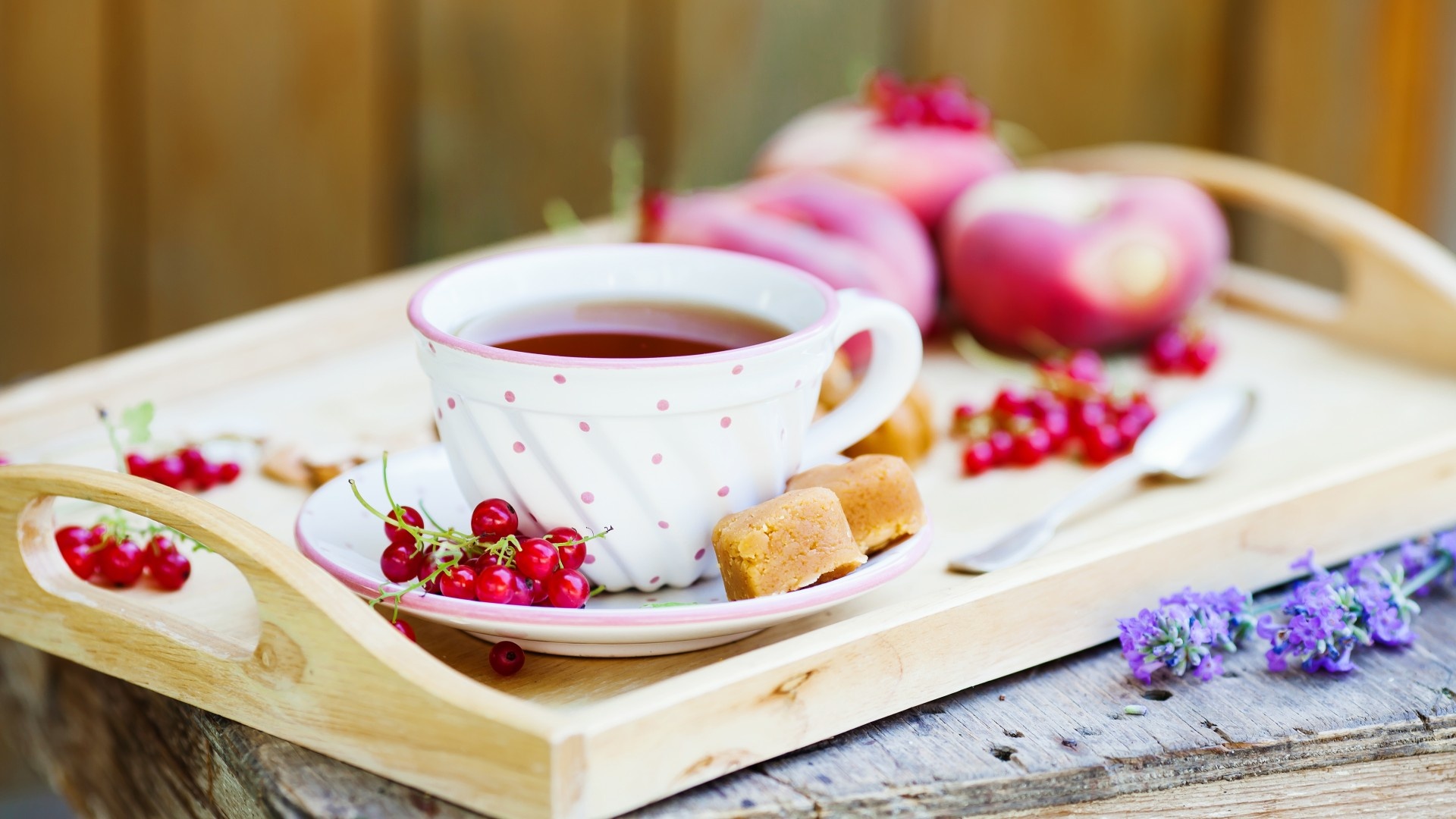 Tea cup, Currants, Currant tray, Tea with red currant, 1920x1080 Full HD Desktop