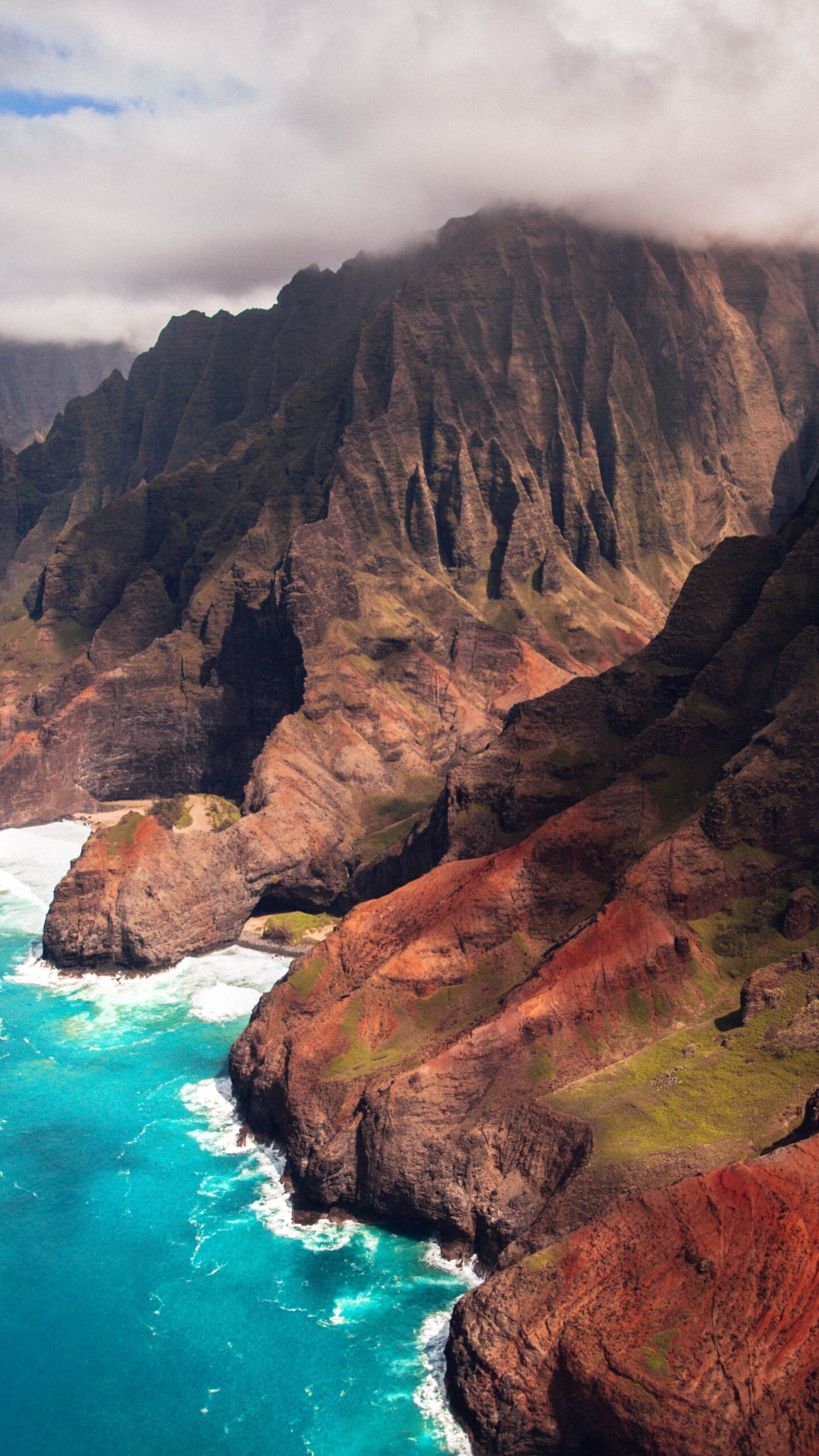 Kauai, Rocky coast, Sea nature, Samsung Galaxy, 1440x2560 HD Phone