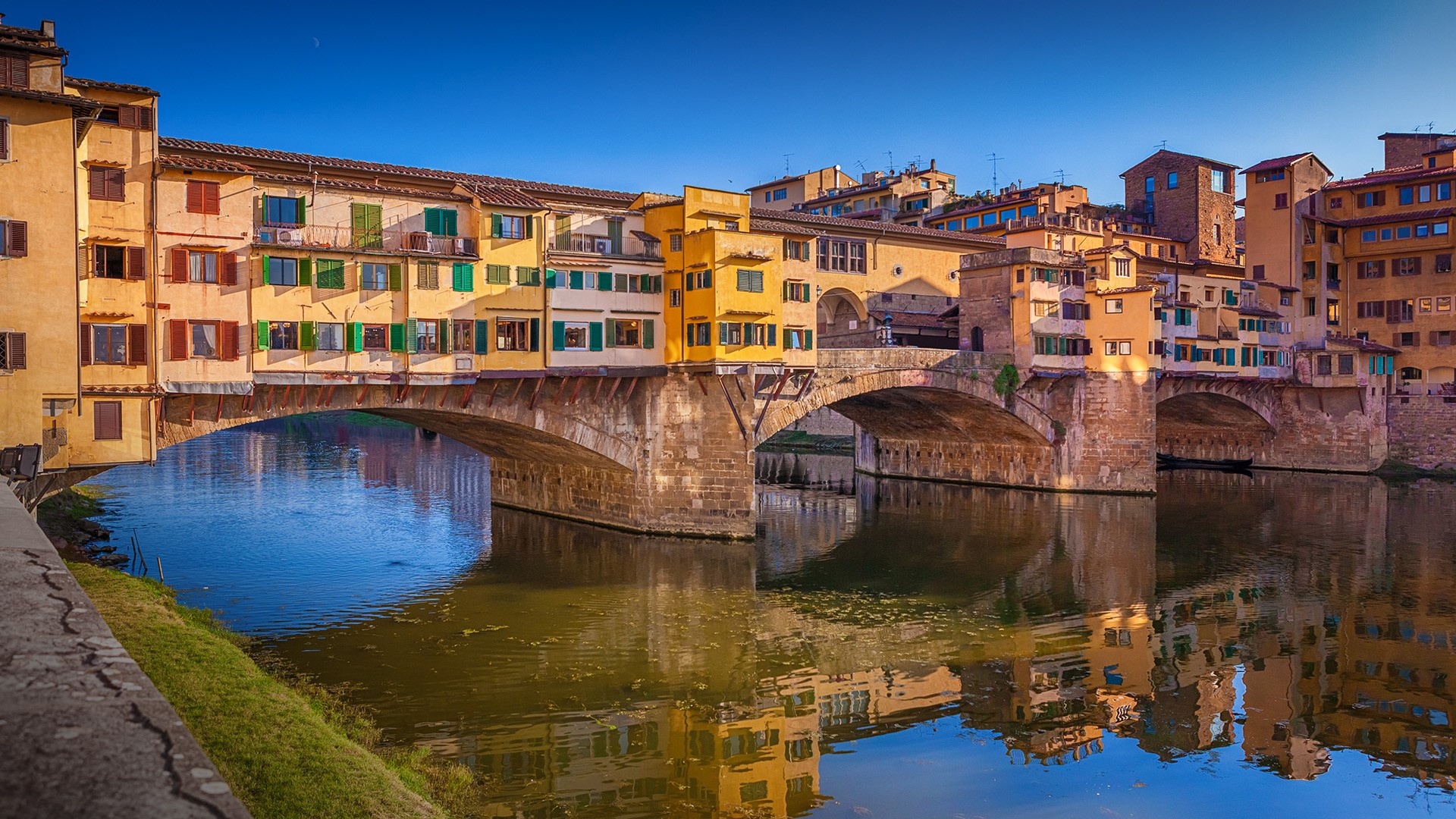 Ponte Vecchio, Arno river bridge, Florence, 1920x1080 Full HD Desktop