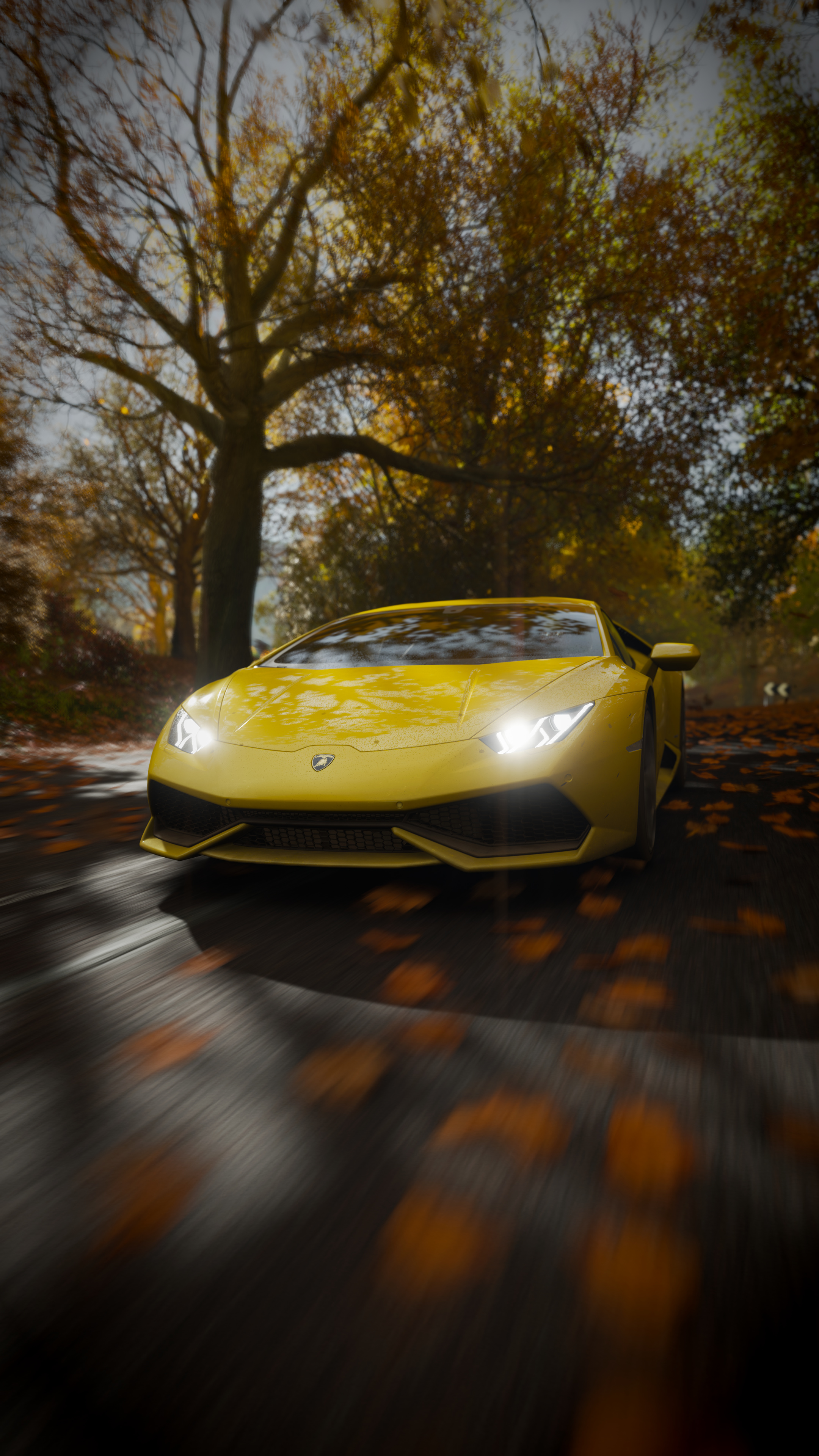 Forza Horizon 4 gameplay, Yellow Lamborghini, Thrilling racing experience, Exhilarating speed, 2160x3840 4K Phone