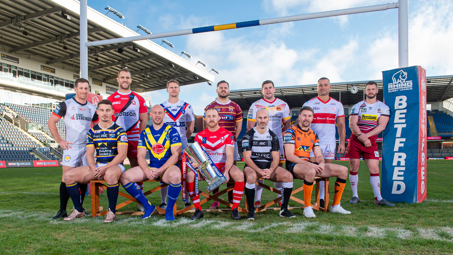 Rugby League: The Betfred Super League players, Professional footballers with a trophy. 1920x1080 Full HD Wallpaper.