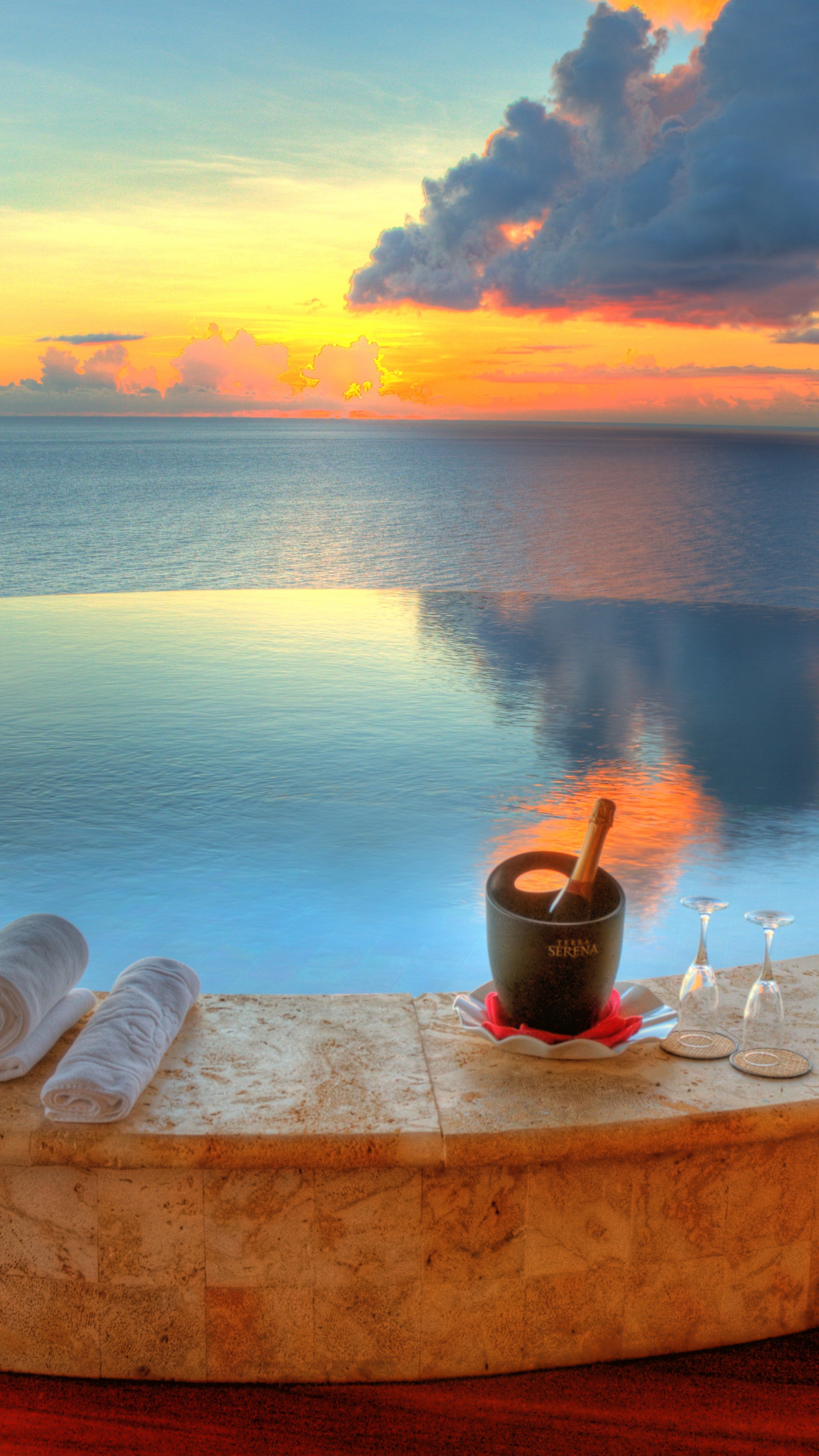 Jade Mountain resort, Saint Lucia, Hotel pools, Sky, 2160x3840 4K Phone