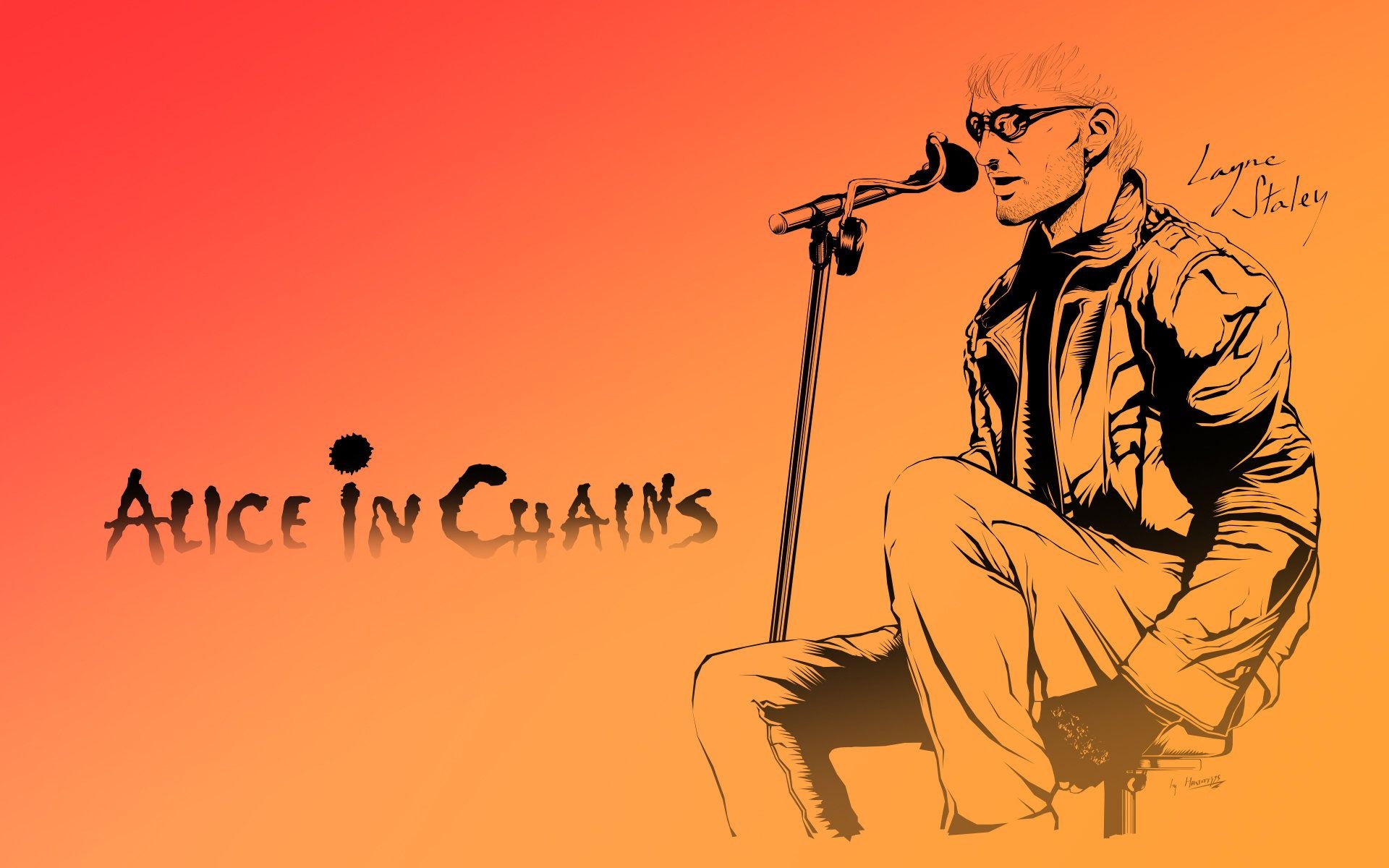 Layne Staley, Vectorial art, Alice in Chains, Band posters, 1920x1200 HD Desktop