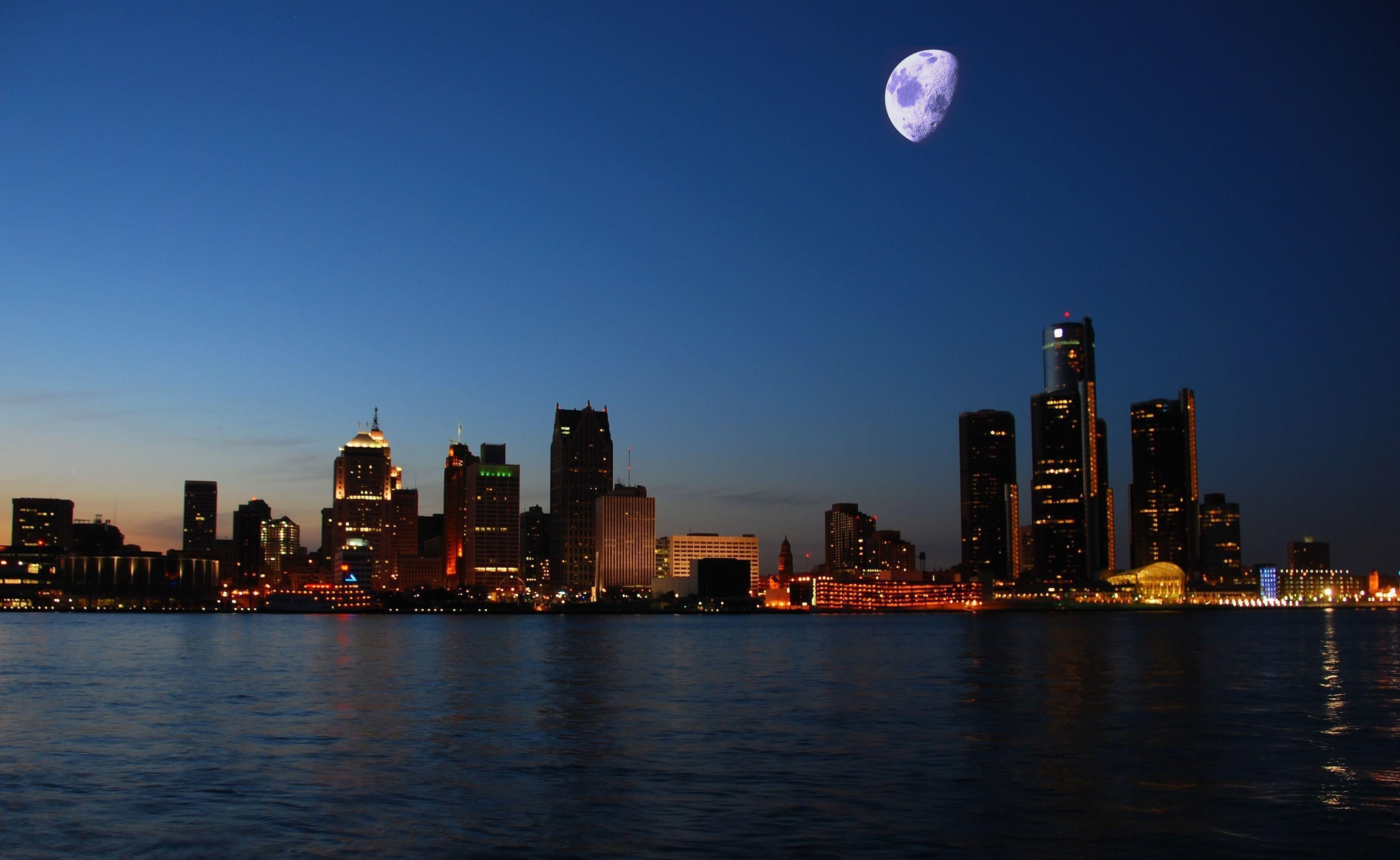 Detroit Skyline, Urban landscape, City view, Michigan city, 3260x2000 HD Desktop
