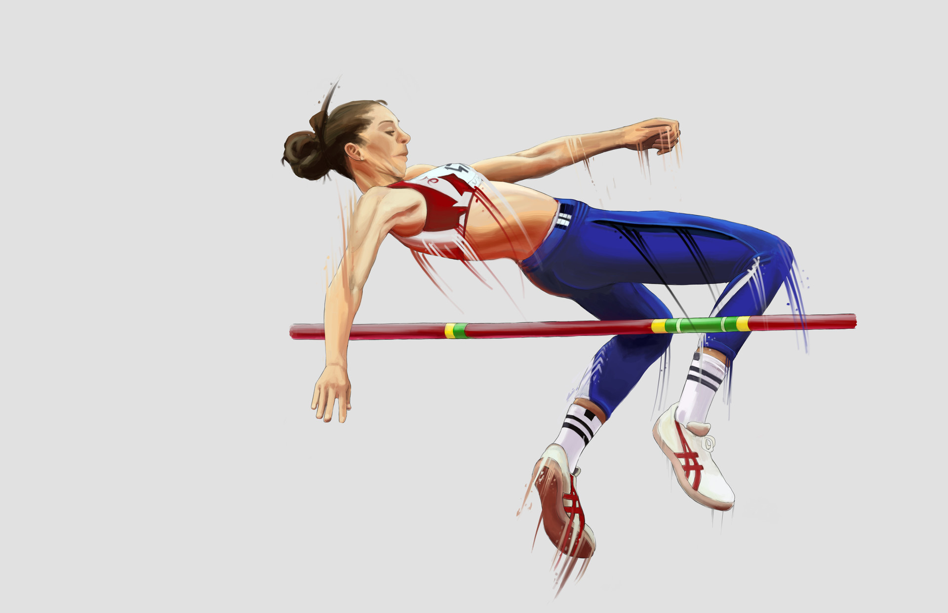High Jump: An athletic event in which competitors jump as high as possible, Illustration. 1920x1250 HD Wallpaper.