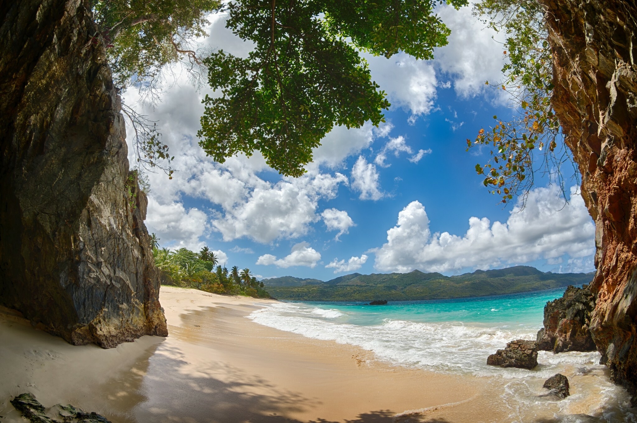 Dominican Republic: Beach, Caribbean, Island, Nature, The Greater Antilles archipelago. 2050x1370 HD Background.