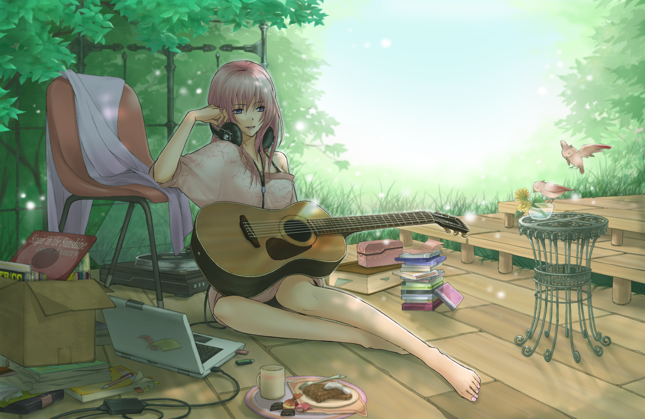 Cute anime girl, Guitar, Top free, Backgrounds, 2130x1380 HD Desktop