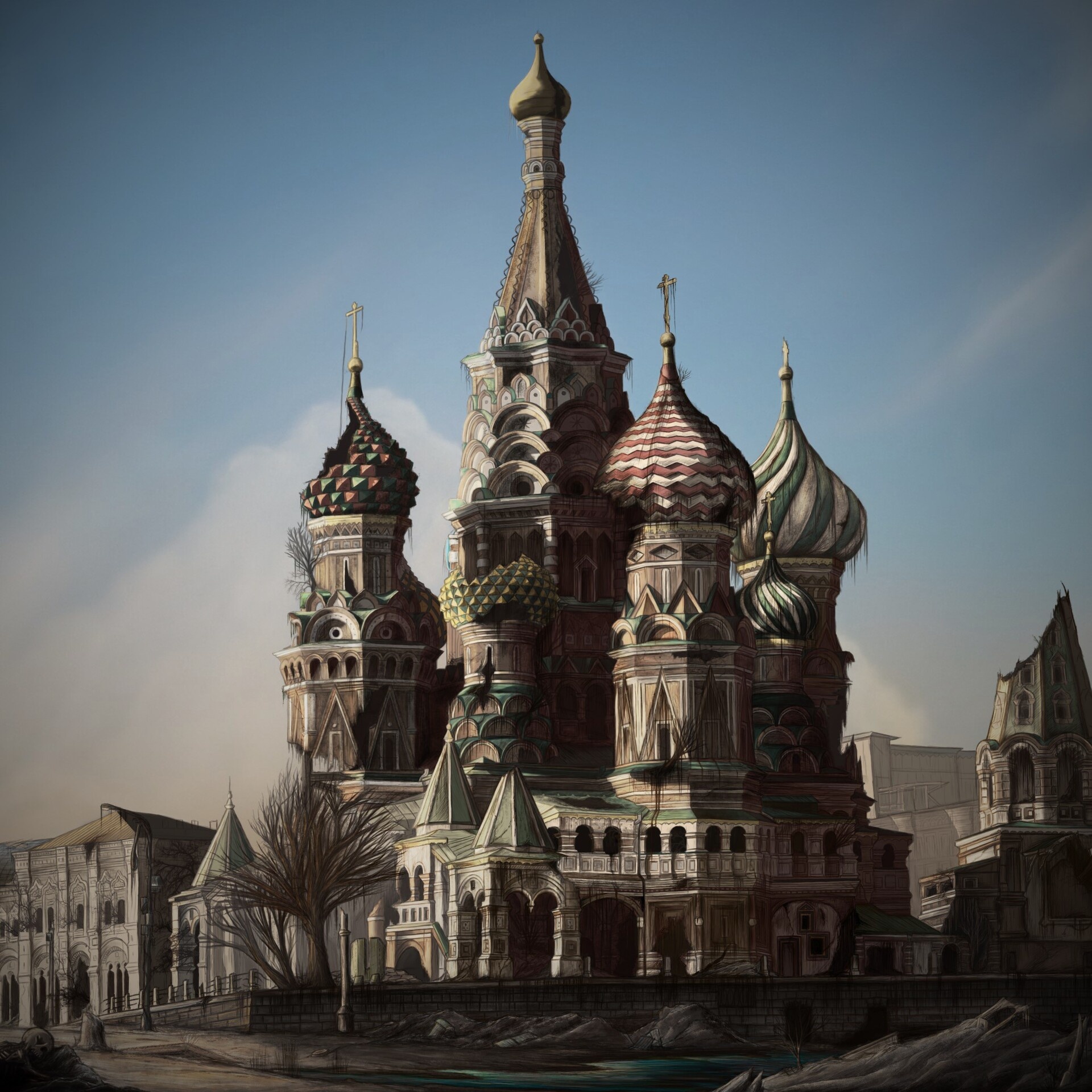 Saint Basil's, Travels, Concept art of the cathedral, 1920x1920 HD Handy