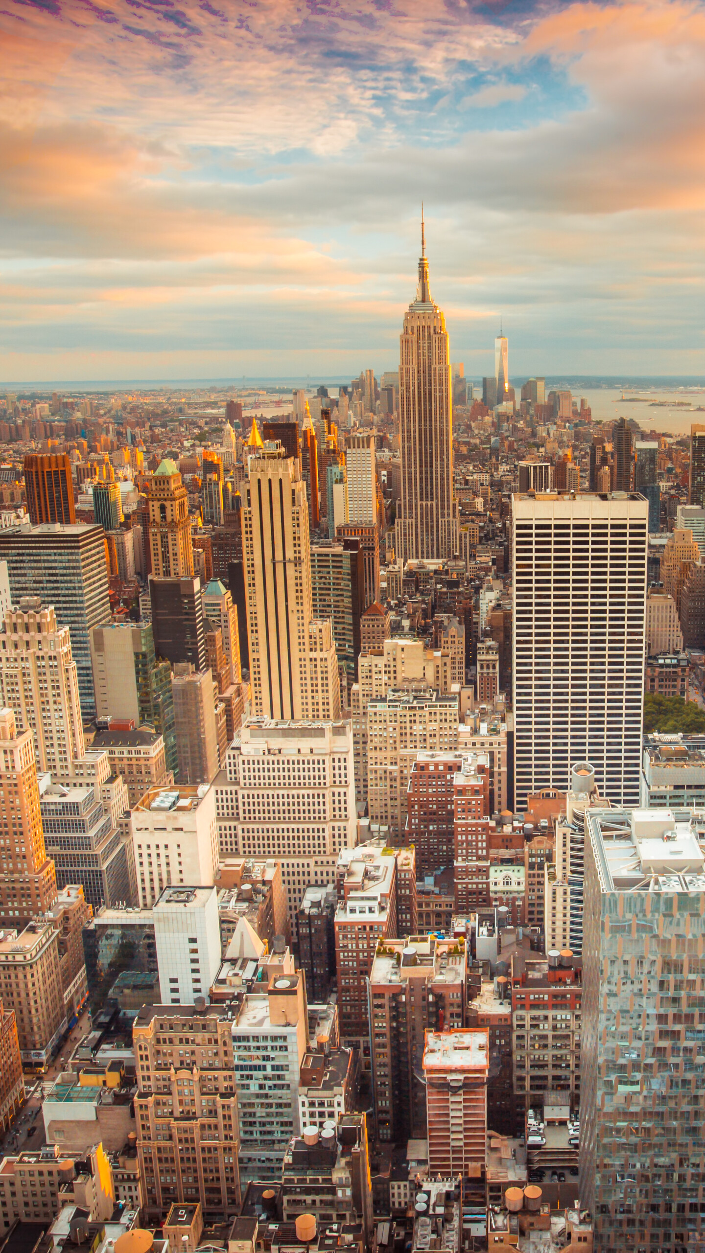 United States: Empire State Building, Skyscrapers, Urban, NY. 1440x2560 HD Background.